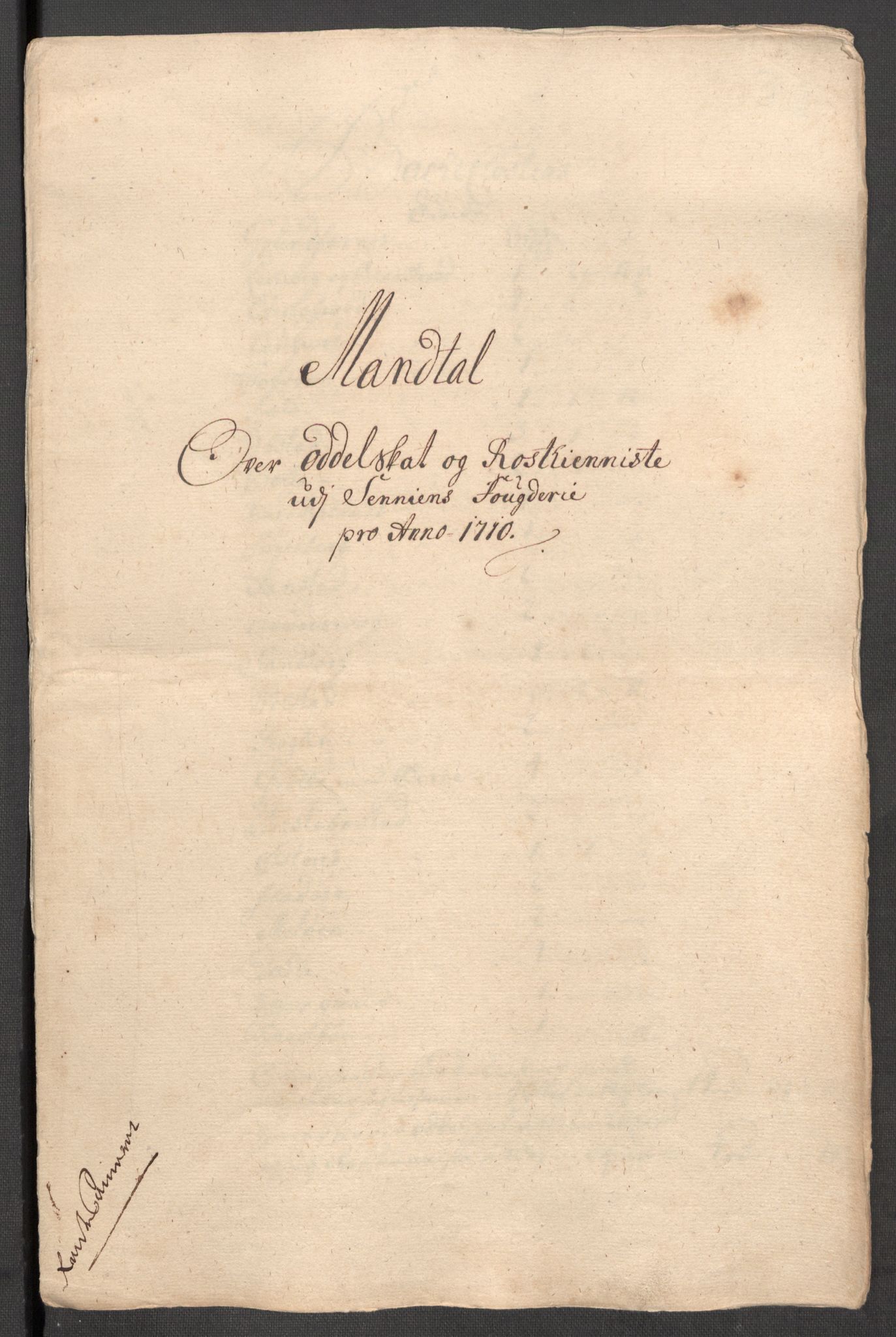 Rentekammeret inntil 1814, Reviderte regnskaper, Fogderegnskap, RA/EA-4092/R68/L4757: Fogderegnskap Senja og Troms, 1708-1710, p. 264
