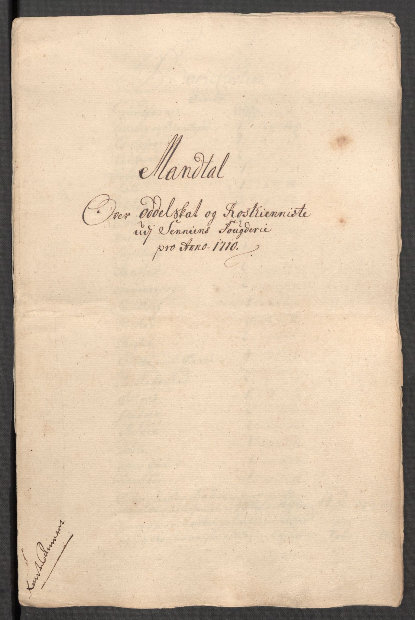 Rentekammeret inntil 1814, Reviderte regnskaper, Fogderegnskap, AV/RA-EA-4092/R68/L4757: Fogderegnskap Senja og Troms, 1708-1710, p. 264