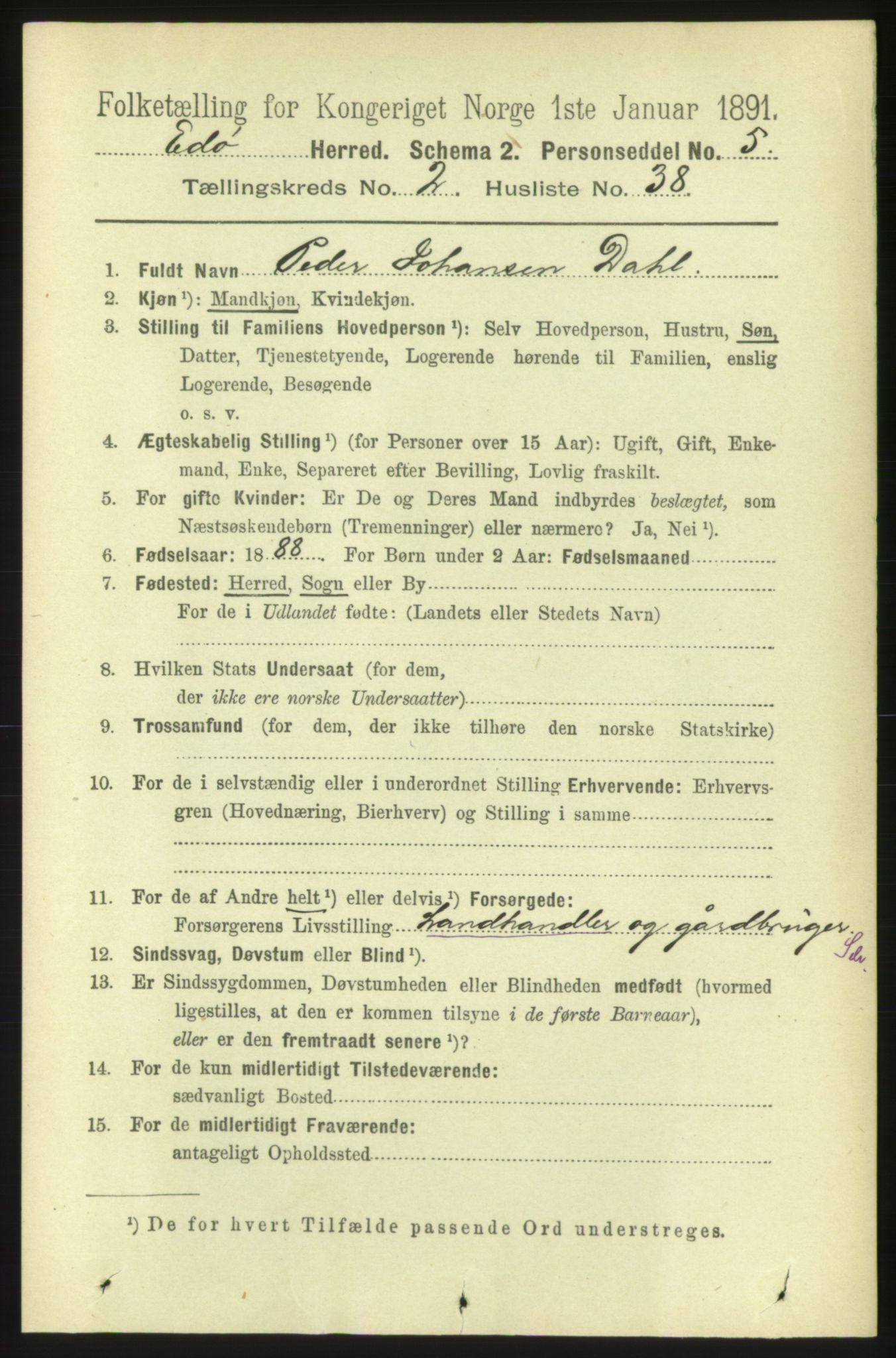 RA, 1891 census for 1573 Edøy, 1891, p. 620