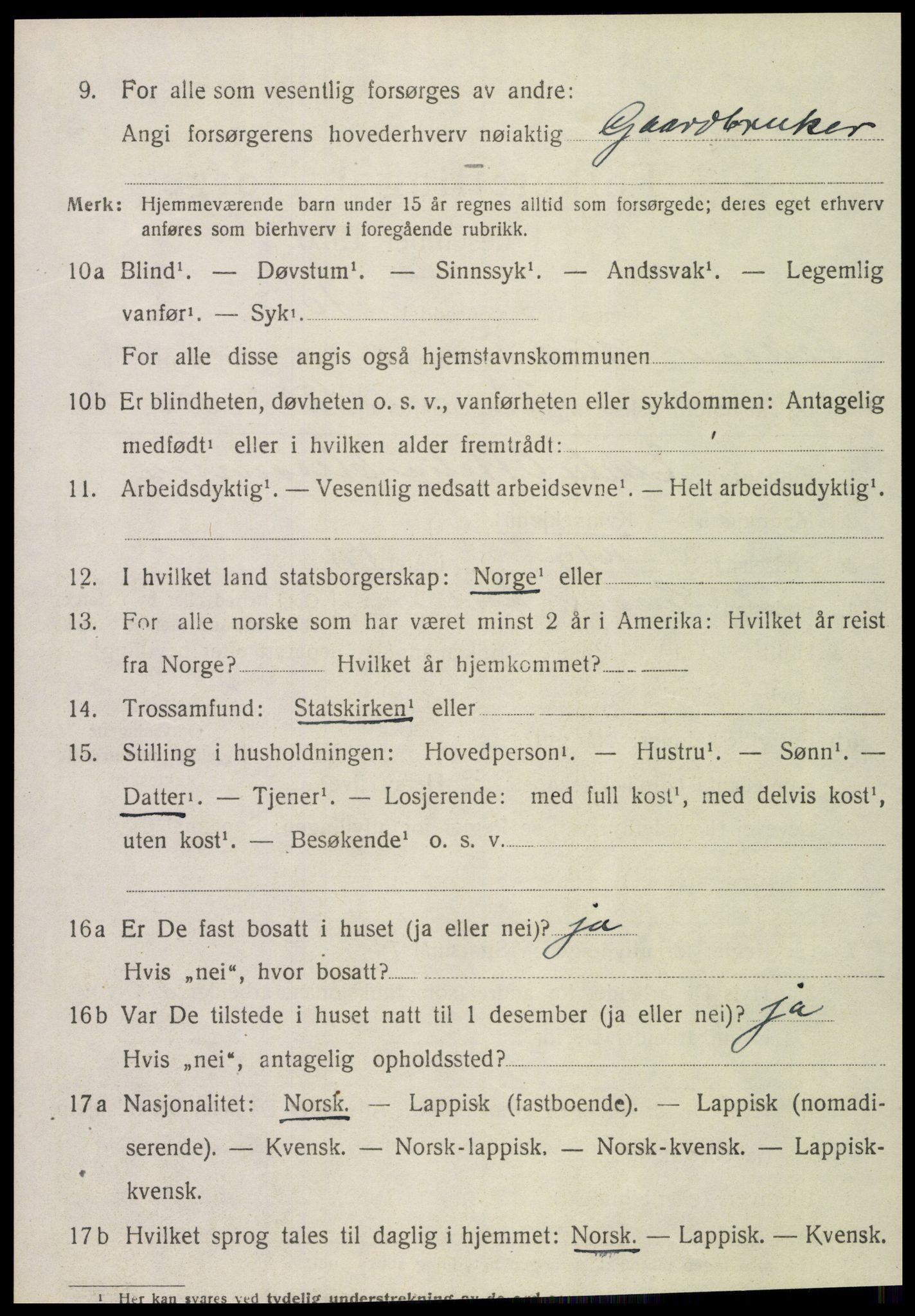 SAT, 1920 census for Leksvik, 1920, p. 6797