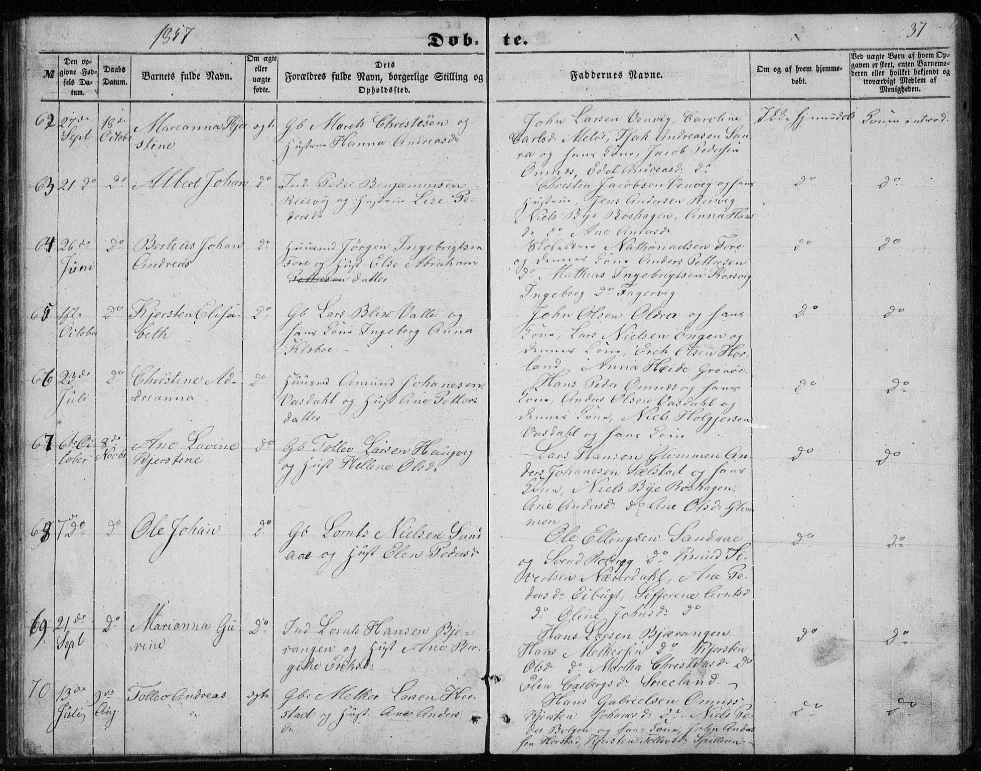Ministerialprotokoller, klokkerbøker og fødselsregistre - Nordland, SAT/A-1459/843/L0633: Parish register (copy) no. 843C02, 1853-1873, p. 37