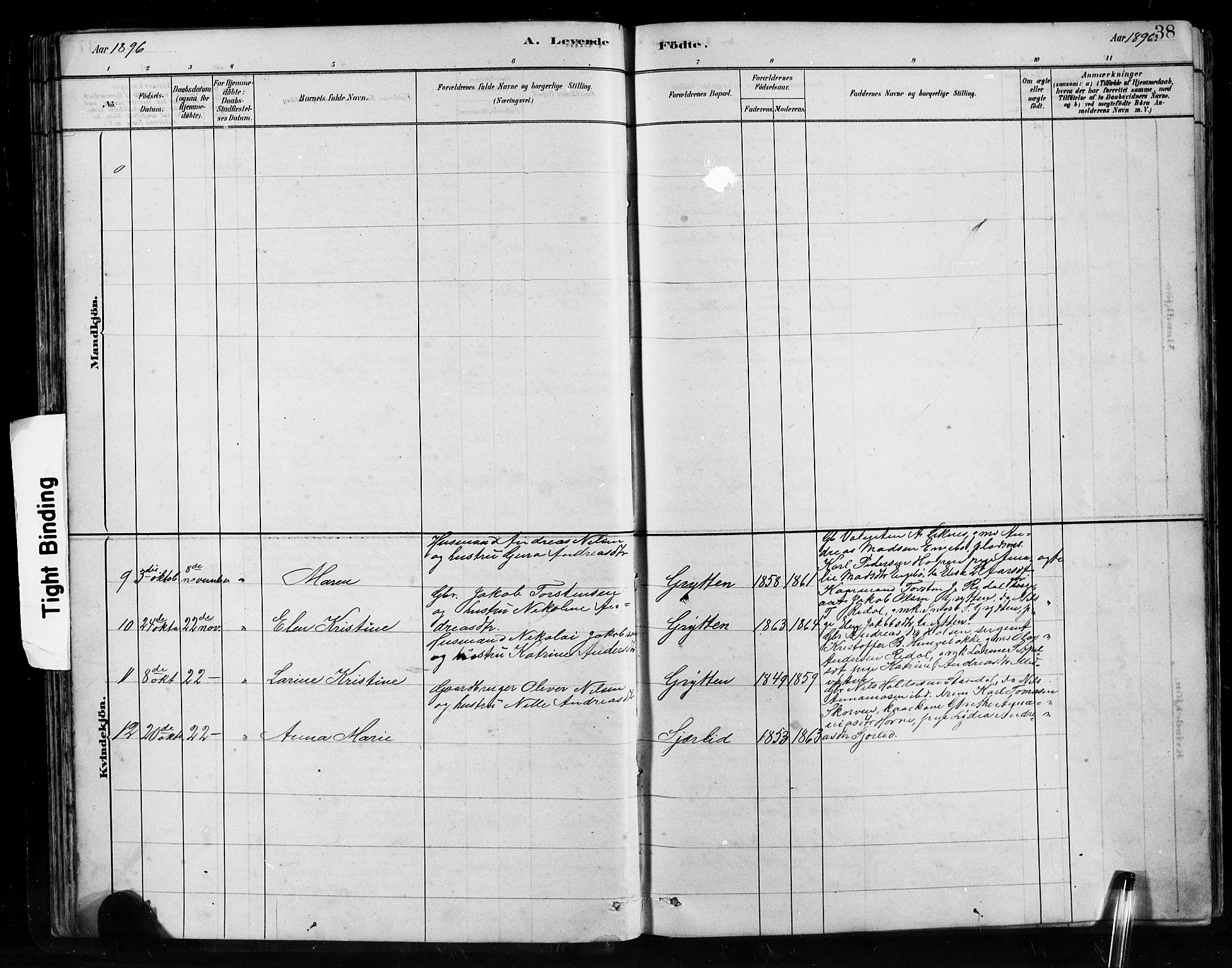 Førde sokneprestembete, SAB/A-79901/H/Hab/Habe/L0001: Parish register (copy) no. E 1, 1881-1920, p. 38