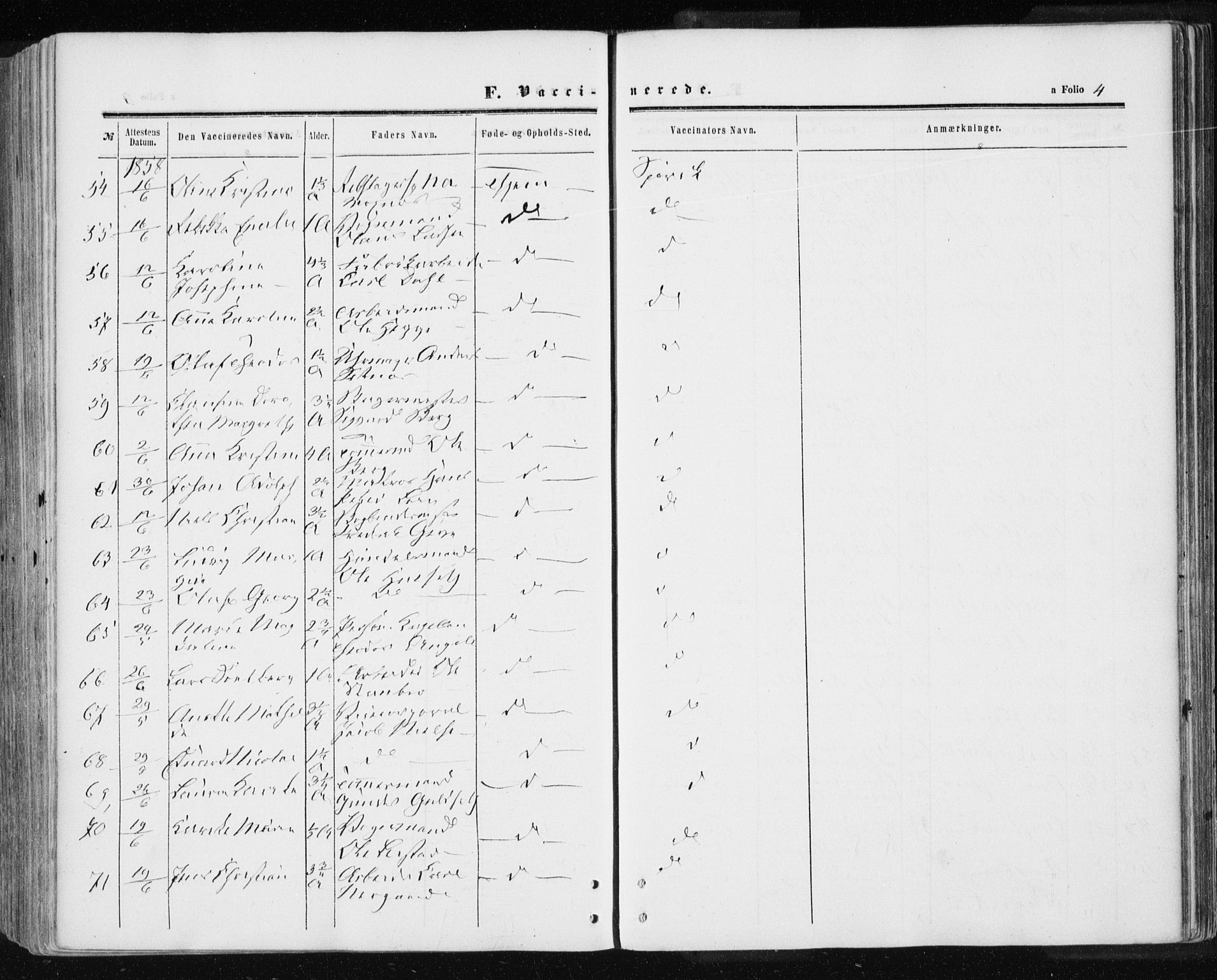 Ministerialprotokoller, klokkerbøker og fødselsregistre - Sør-Trøndelag, AV/SAT-A-1456/601/L0053: Parish register (official) no. 601A21, 1857-1865, p. 4