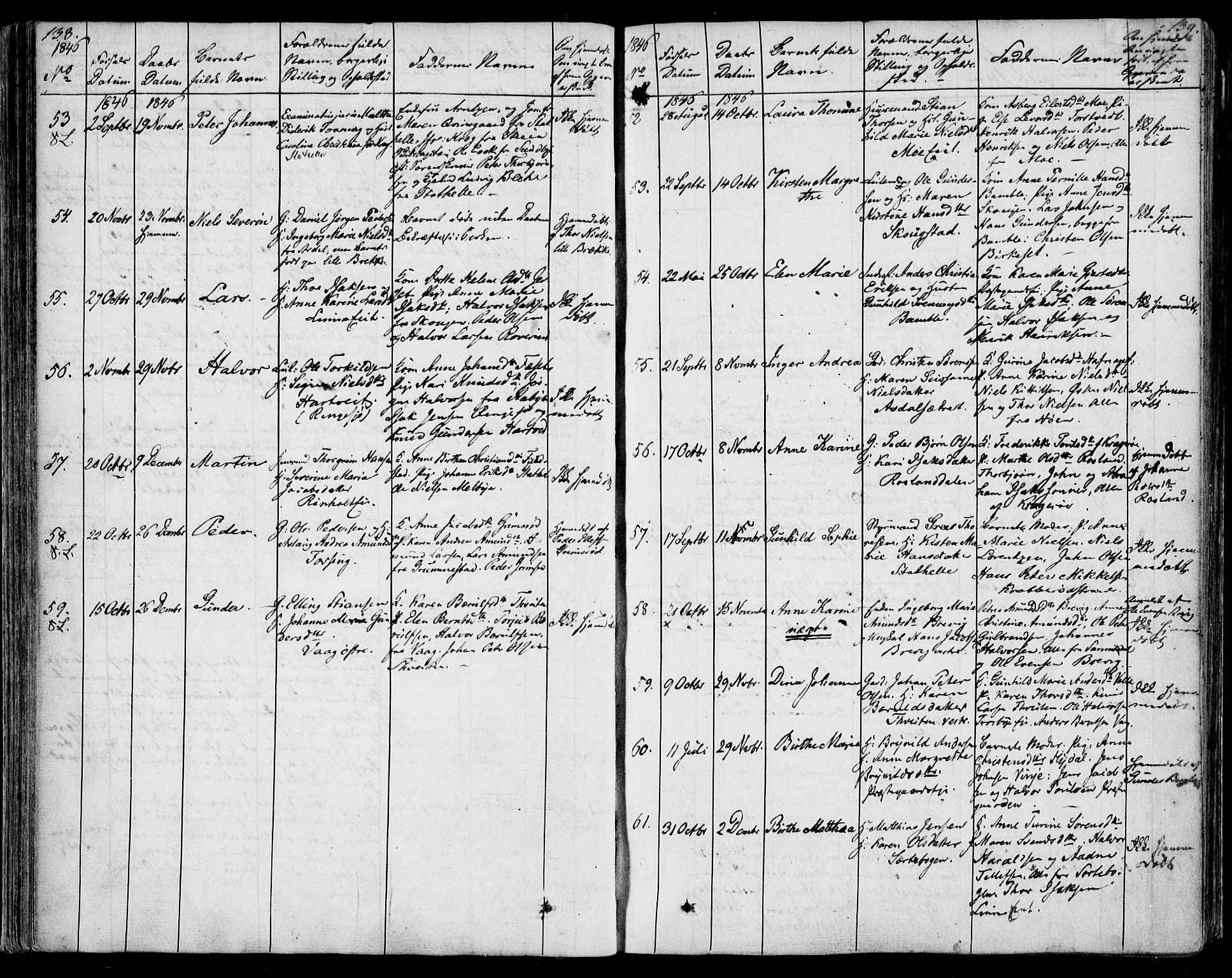 Bamble kirkebøker, SAKO/A-253/F/Fa/L0004: Parish register (official) no. I 4, 1834-1853, p. 138-139