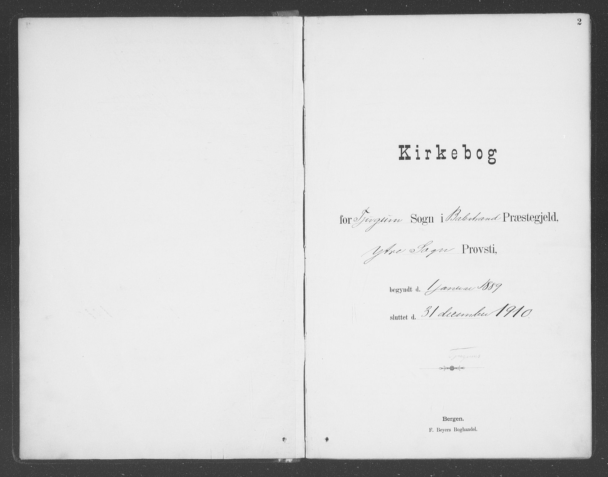 Balestrand sokneprestembete, SAB/A-79601/H/Haa/Haab/L0001: Parish register (official) no. B  1, 1889-1910, p. 2