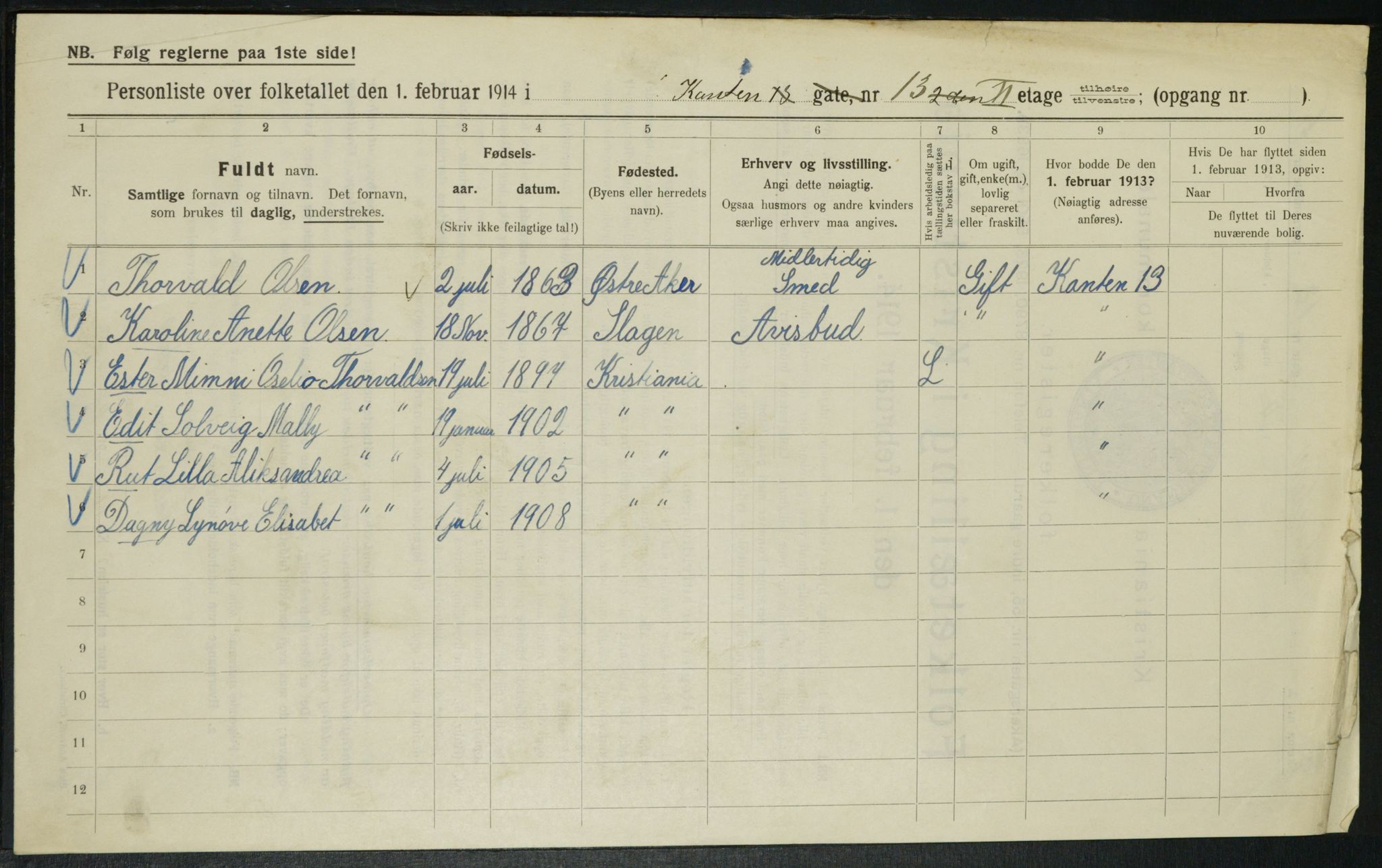 OBA, Municipal Census 1914 for Kristiania, 1914, p. 48238