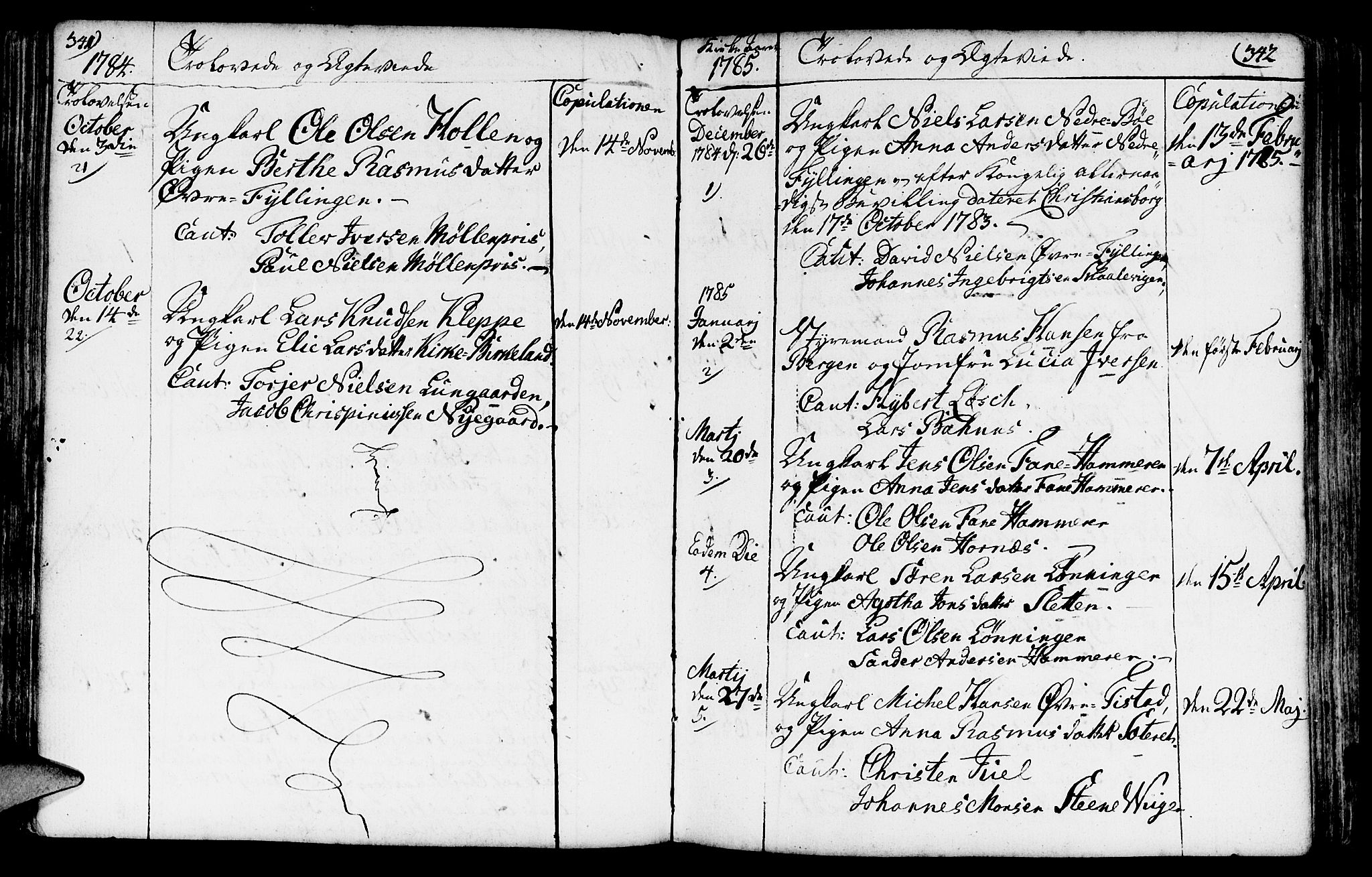 Fana Sokneprestembete, SAB/A-75101/H/Haa/Haaa/L0005: Parish register (official) no. A 5, 1773-1799, p. 341-342