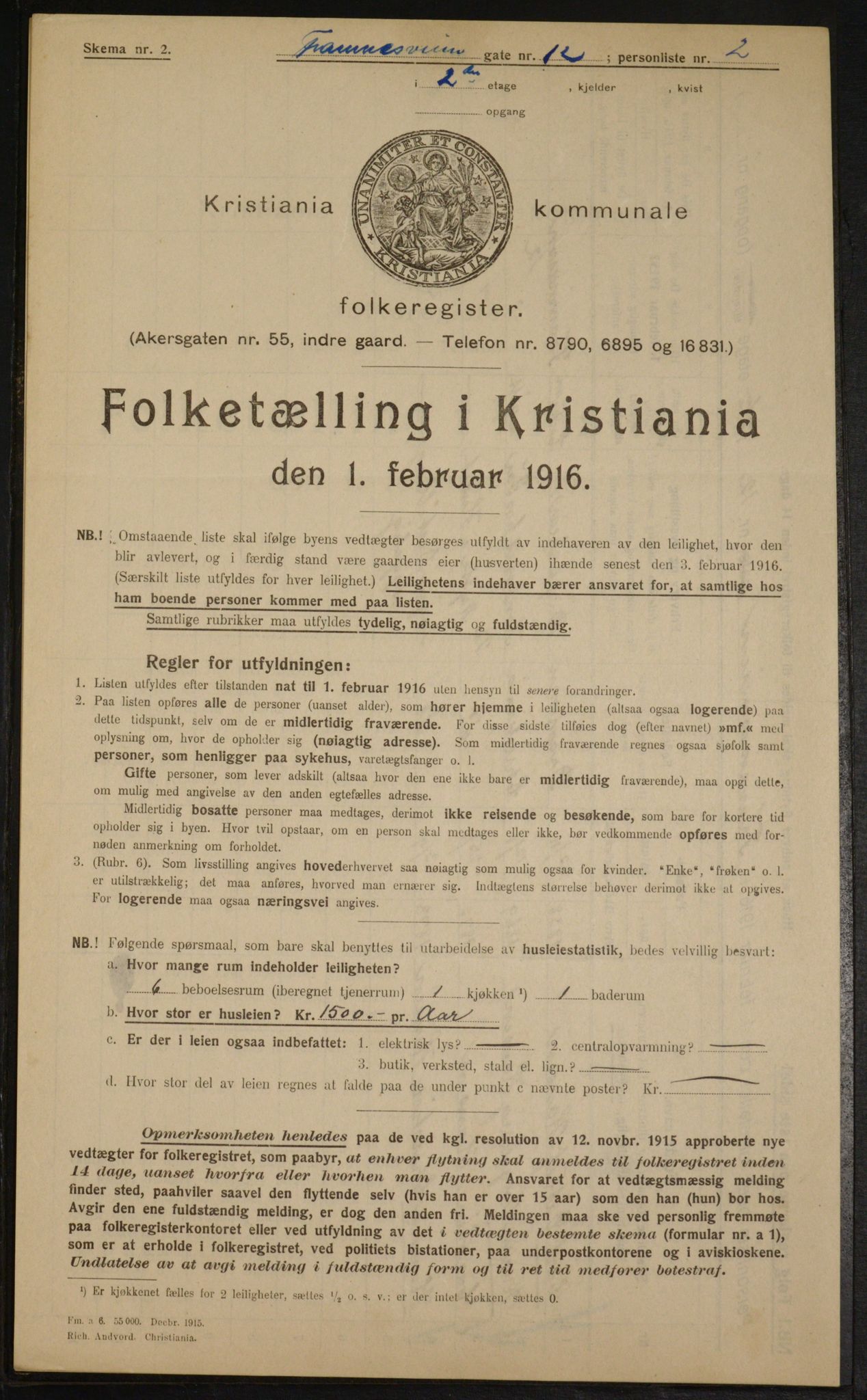 OBA, Municipal Census 1916 for Kristiania, 1916, p. 25883