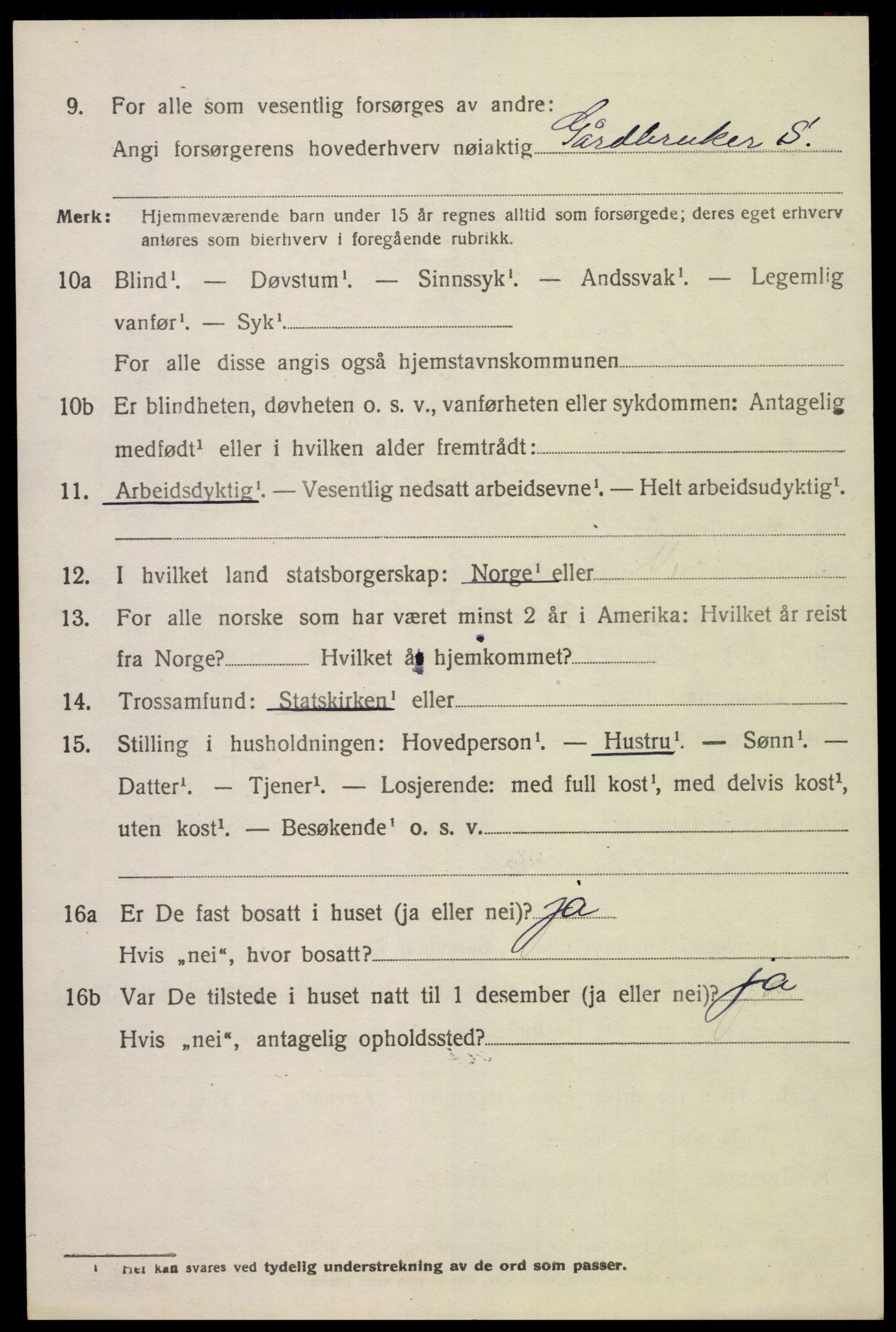SAK, 1920 census for Sør-Audnedal, 1920, p. 7144