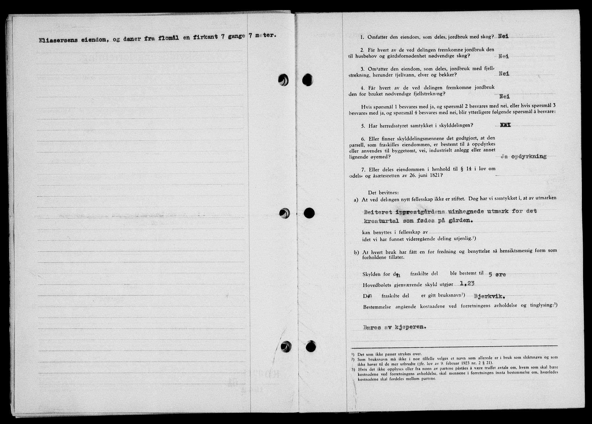 Lofoten sorenskriveri, SAT/A-0017/1/2/2C/L0010a: Mortgage book no. 10a, 1942-1943, Diary no: : 1085/1942