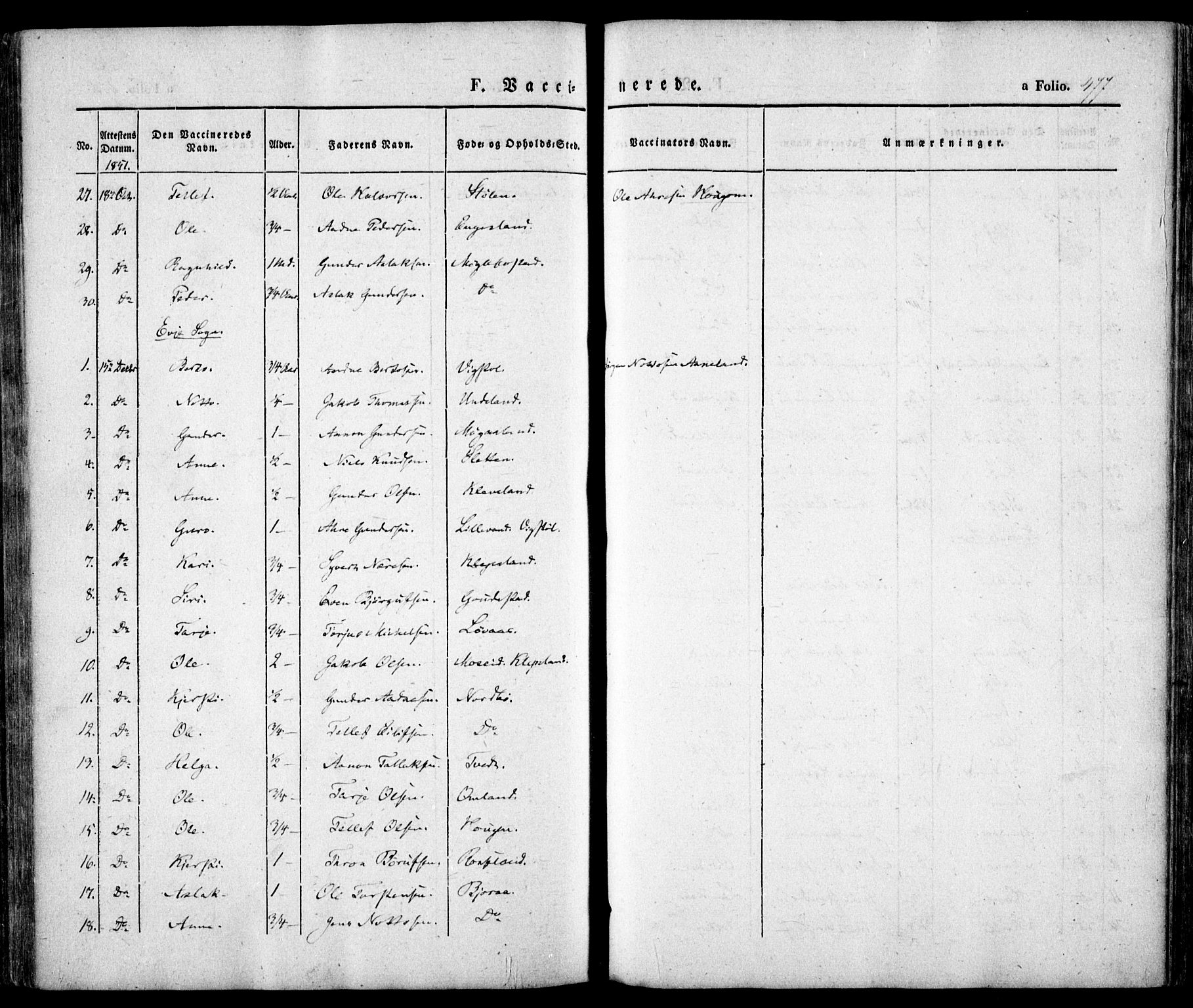 Evje sokneprestkontor, AV/SAK-1111-0008/F/Fa/Faa/L0005: Parish register (official) no. A 5, 1843-1865, p. 477