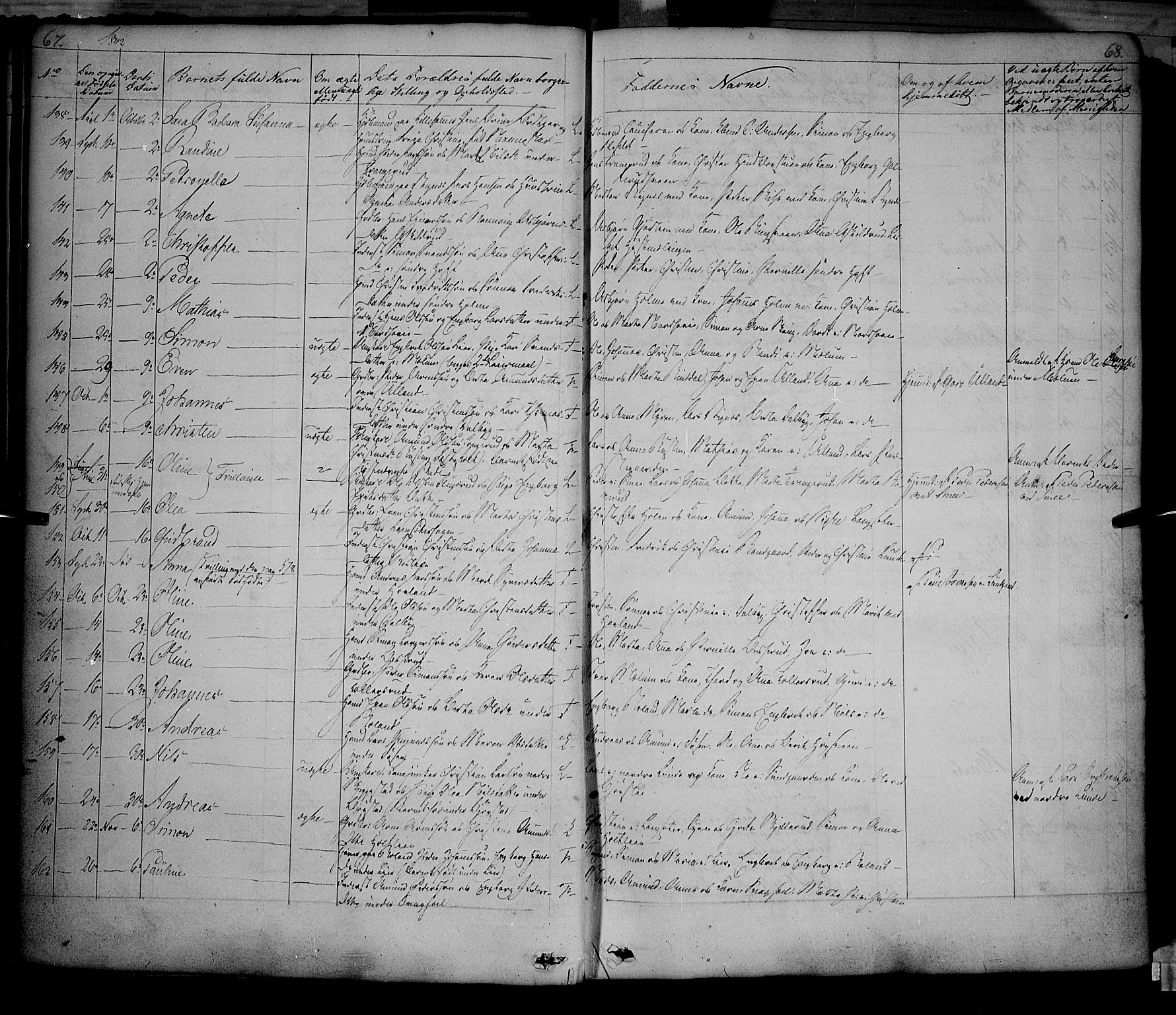 Fåberg prestekontor, AV/SAH-PREST-086/H/Ha/Haa/L0005: Parish register (official) no. 5, 1836-1854, p. 67-68