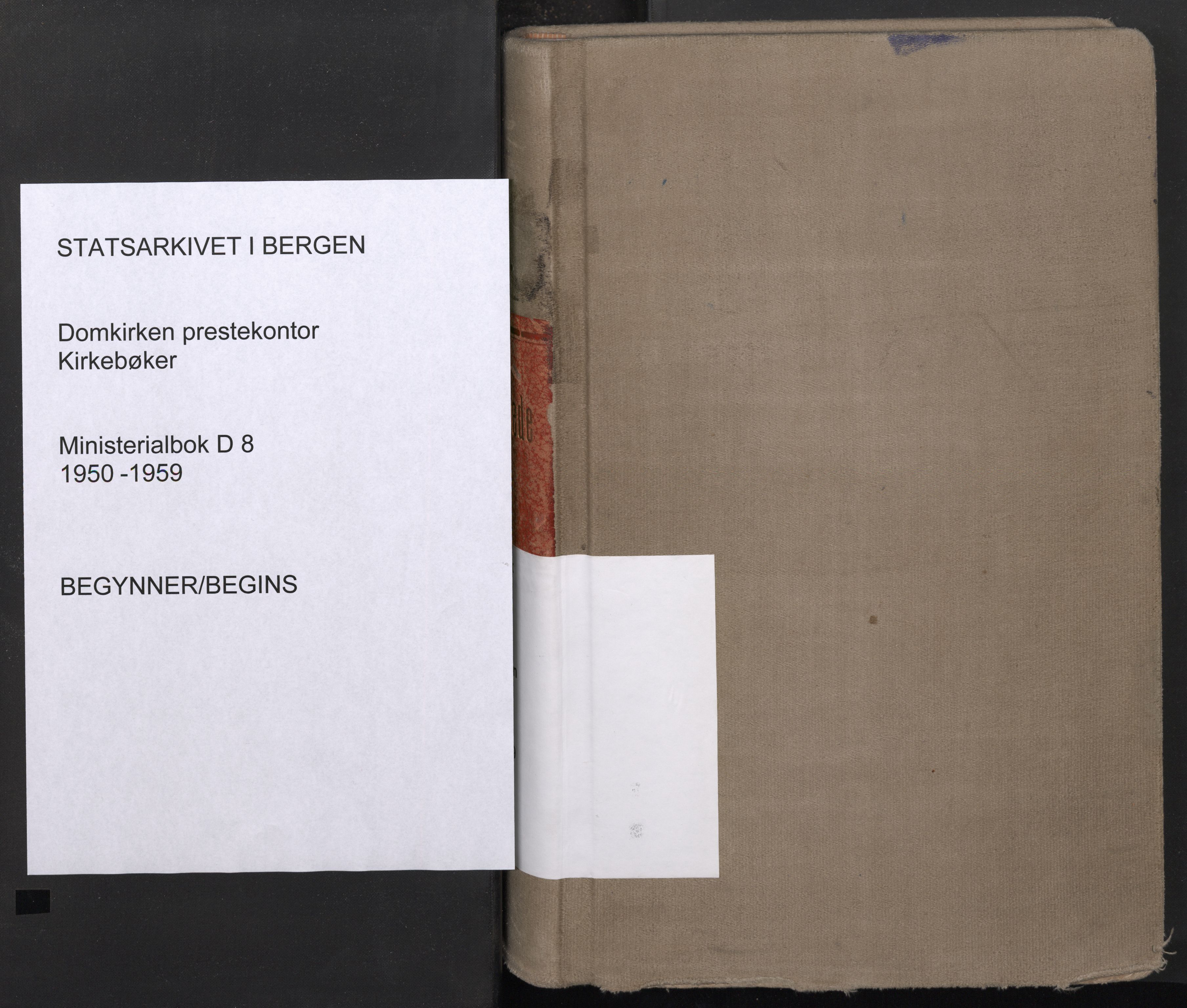 Domkirken sokneprestembete, SAB/A-74801/H/Haa: Parish register (official) no. D 8, 1950-1959