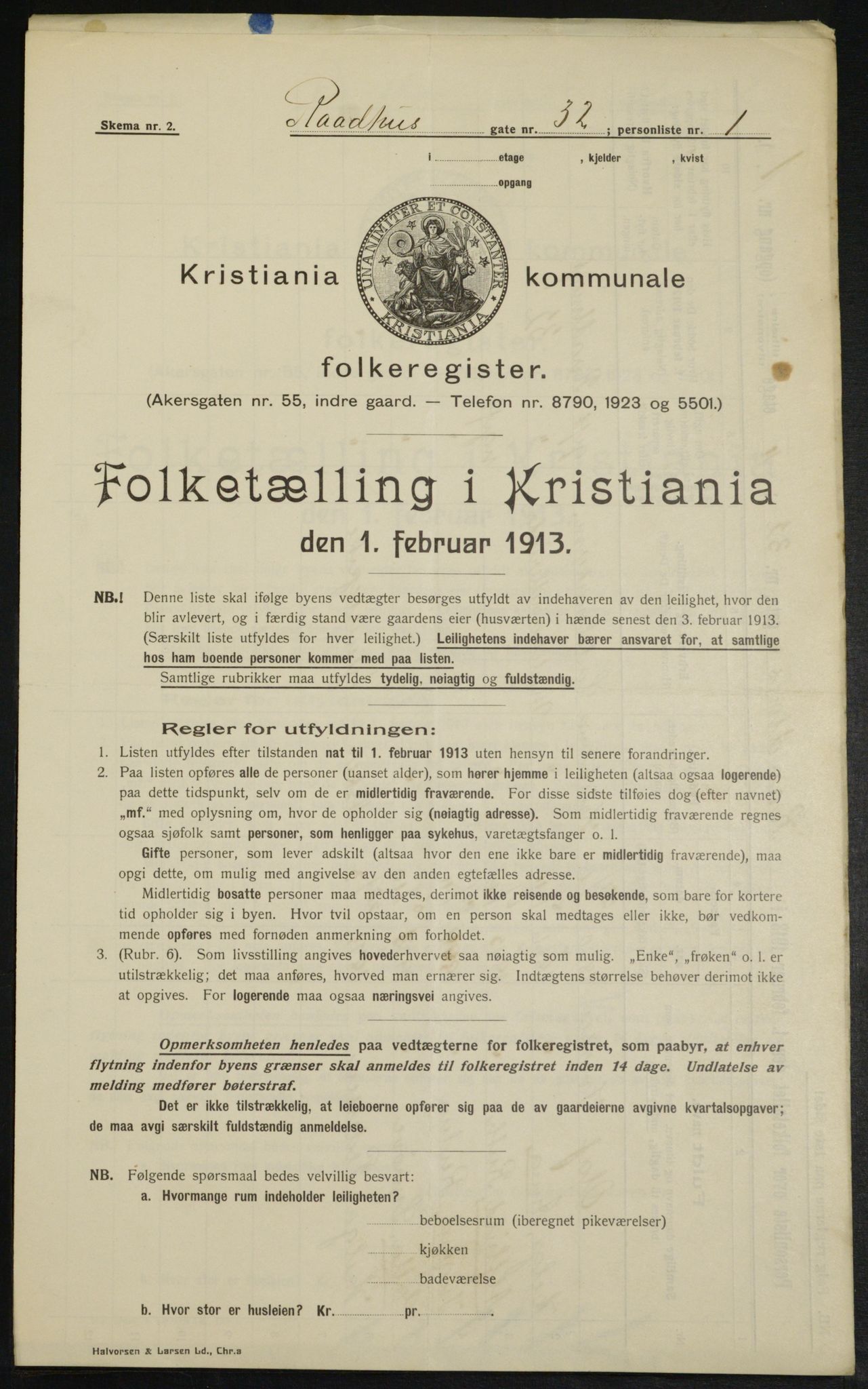 OBA, Municipal Census 1913 for Kristiania, 1913, p. 86409