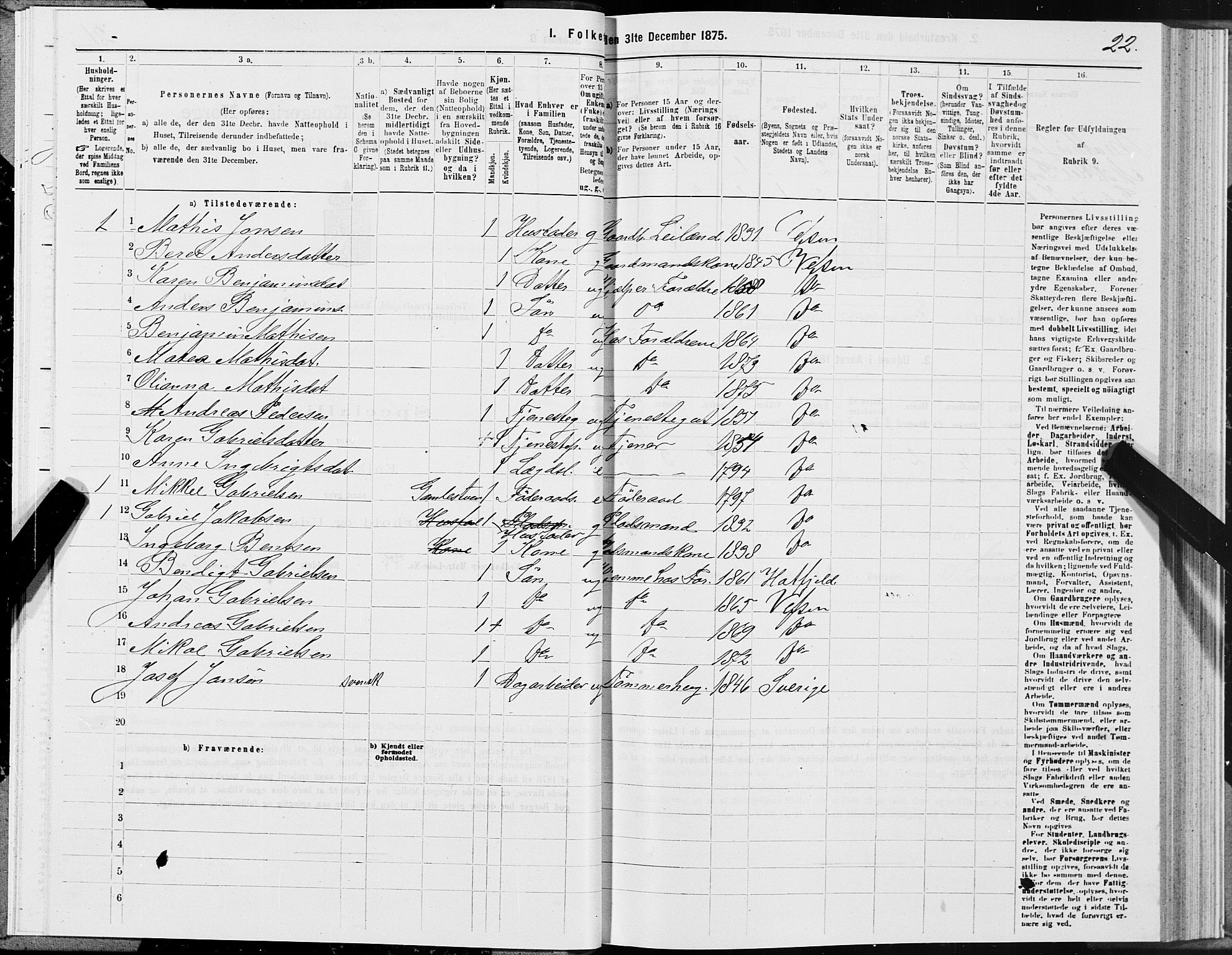SAT, 1875 census for 1824L Vefsn/Vefsn, 1875, p. 2022