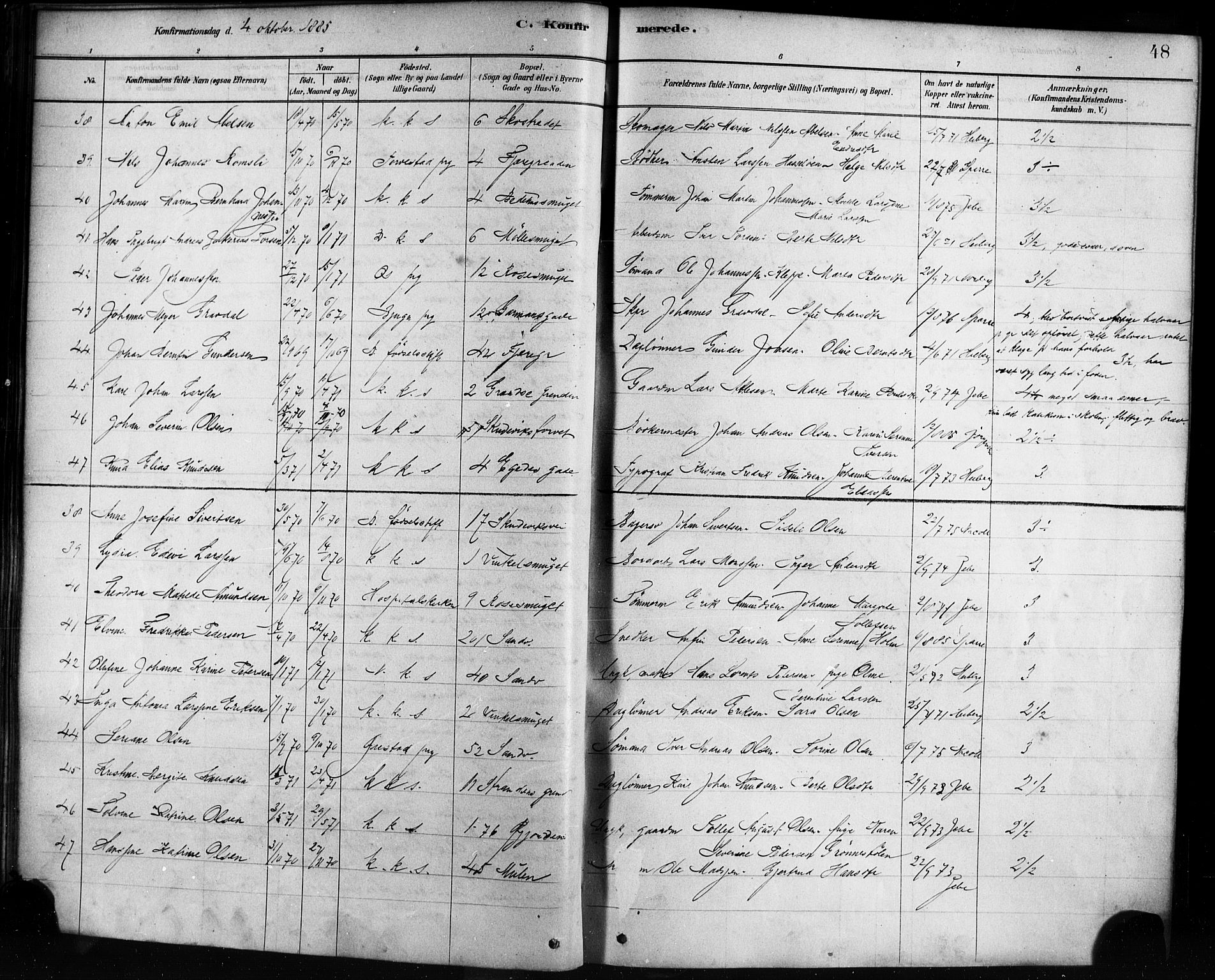 Sandviken Sokneprestembete, SAB/A-77601/H/Ha/L0002: Parish register (official) no. A 2, 1878-1896, p. 48
