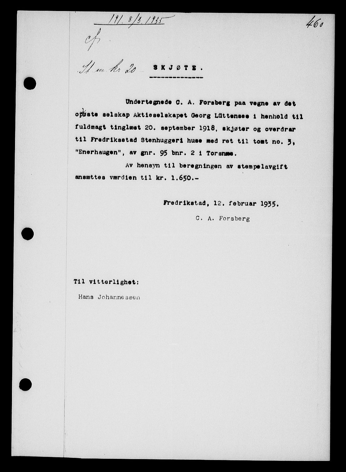 Tune sorenskriveri, SAO/A-10470/G/Gb/Gbb/L0004: Mortgage book no. II 20-24, 1933-1935, Deed date: 08.03.1935