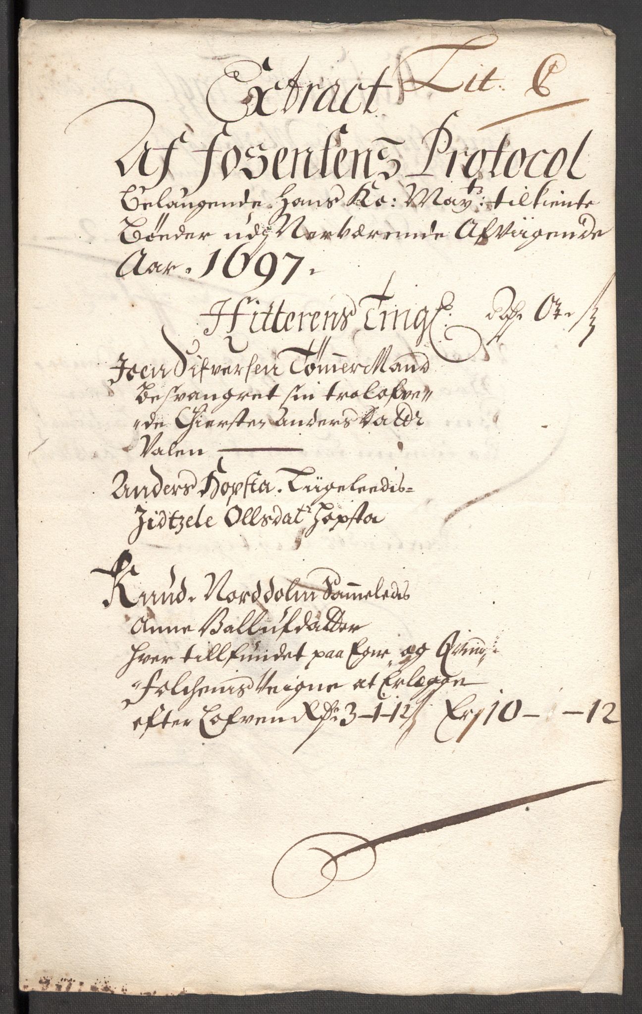 Rentekammeret inntil 1814, Reviderte regnskaper, Fogderegnskap, RA/EA-4092/R57/L3852: Fogderegnskap Fosen, 1697, p. 37