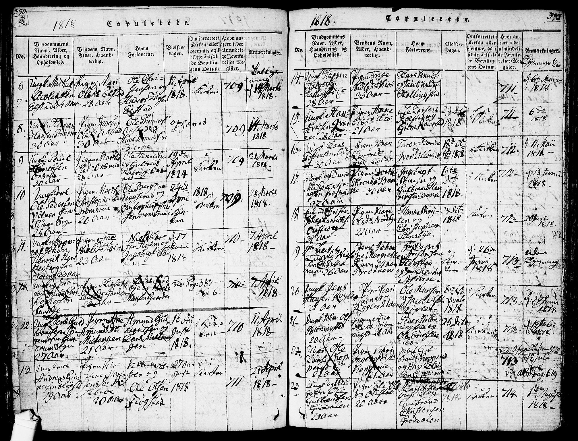 Ullensaker prestekontor Kirkebøker, AV/SAO-A-10236a/F/Fa/L0013: Parish register (official) no. I 13, 1815-1835, p. 392-393