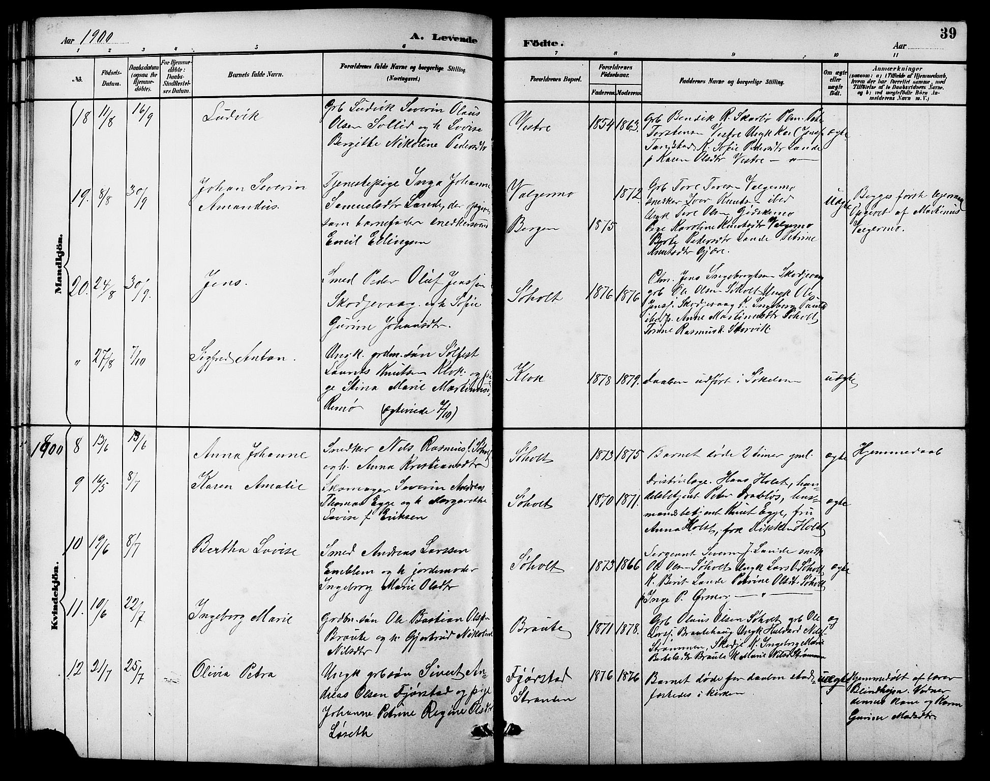 Ministerialprotokoller, klokkerbøker og fødselsregistre - Møre og Romsdal, AV/SAT-A-1454/522/L0327: Parish register (copy) no. 522C06, 1890-1915, p. 39