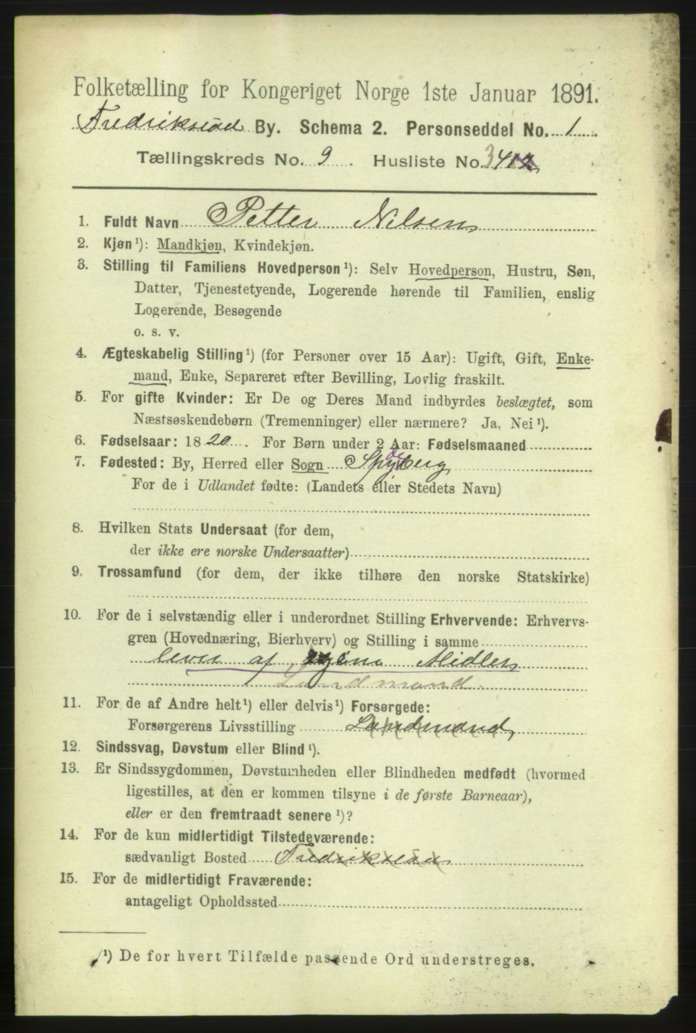 RA, 1891 census for 0103 Fredrikstad, 1891, p. 10764