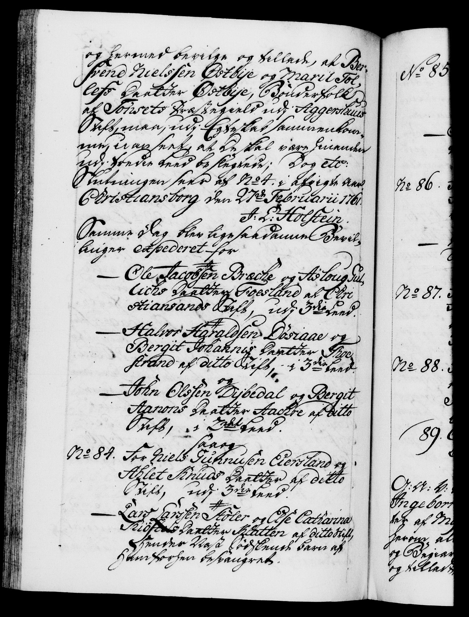 Danske Kanselli 1572-1799, AV/RA-EA-3023/F/Fc/Fca/Fcaa/L0041: Norske registre, 1760-1762, p. 362b