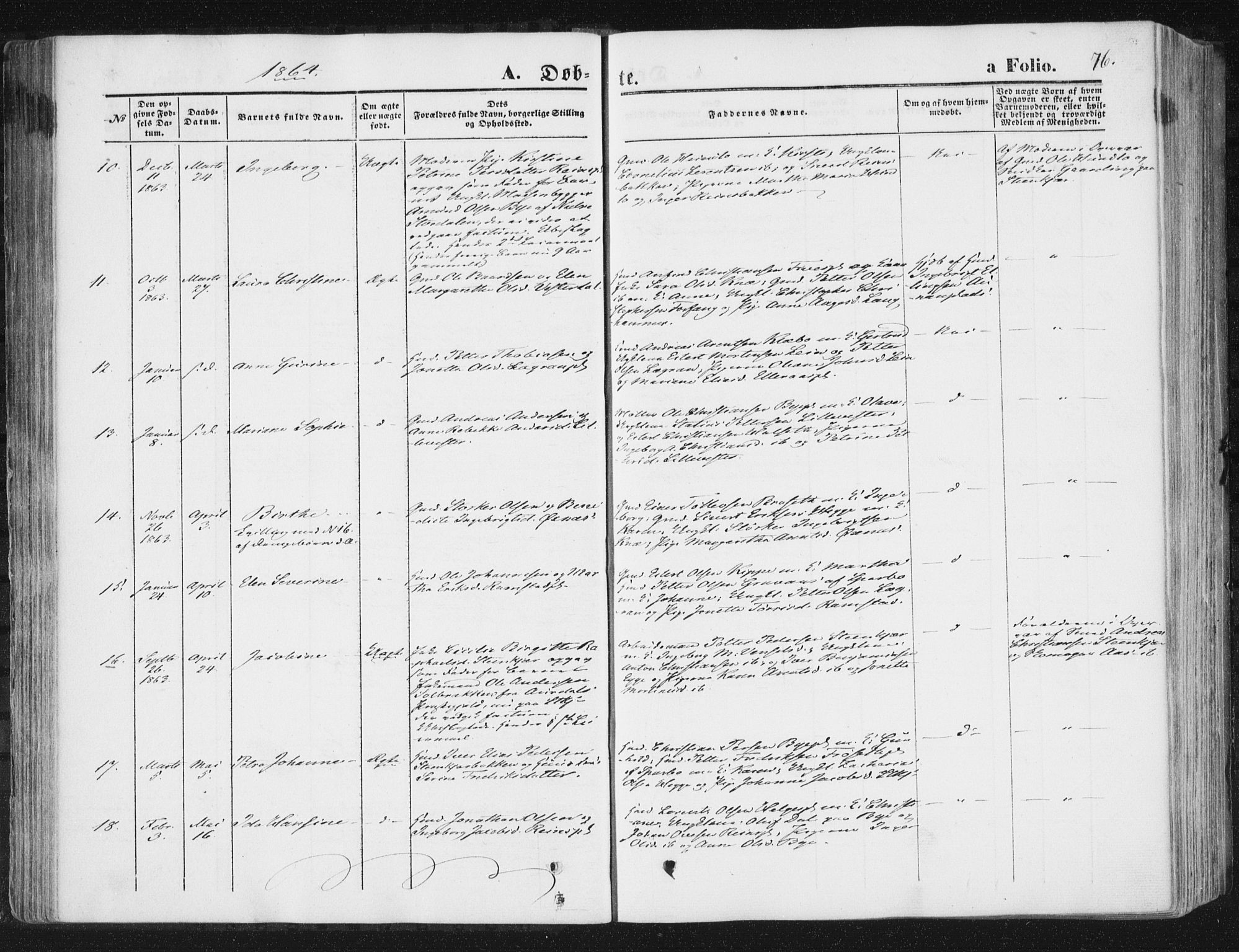 Ministerialprotokoller, klokkerbøker og fødselsregistre - Nord-Trøndelag, SAT/A-1458/746/L0447: Parish register (official) no. 746A06, 1860-1877, p. 76