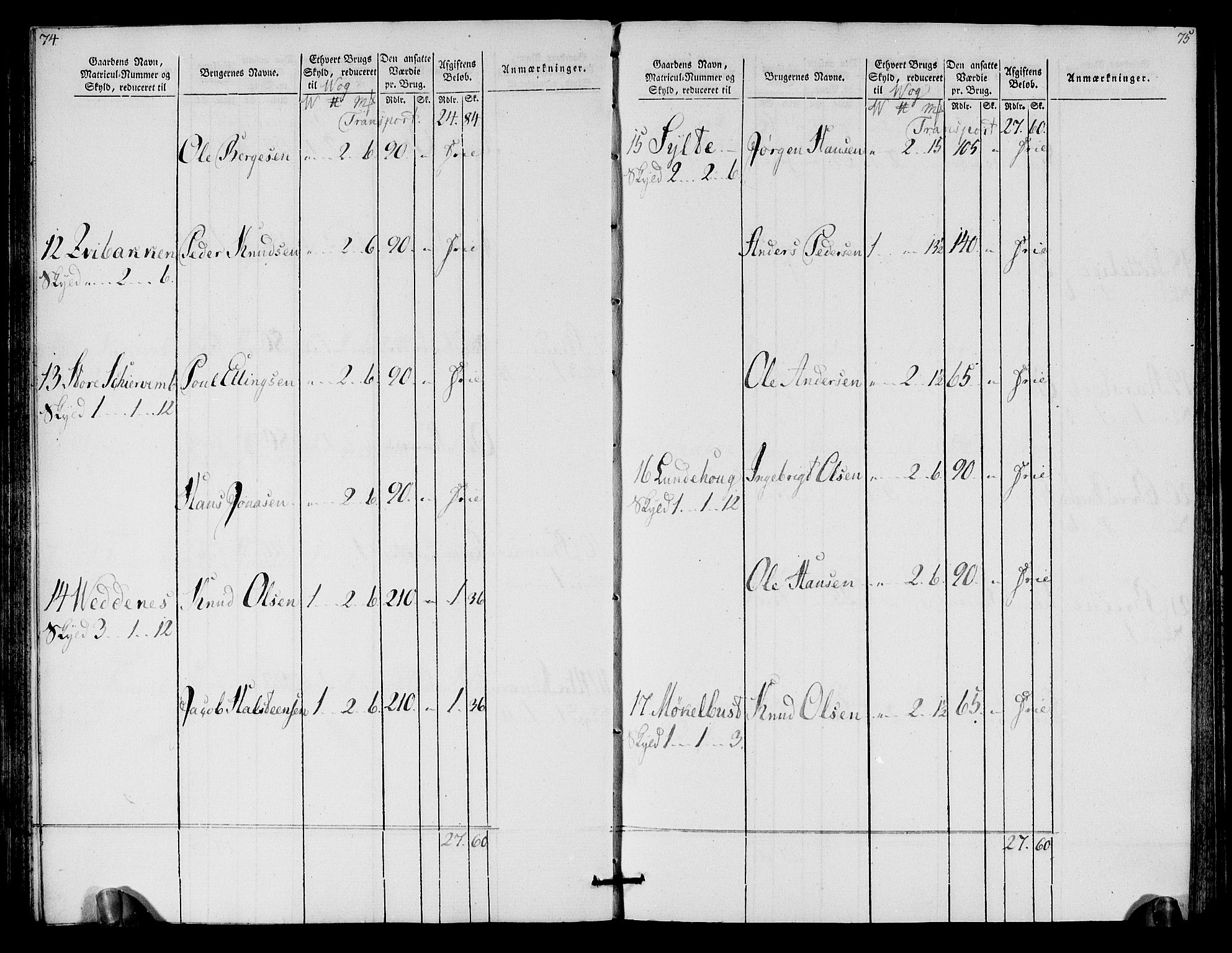 Rentekammeret inntil 1814, Realistisk ordnet avdeling, AV/RA-EA-4070/N/Ne/Nea/L0125b: Sunnmøre fogderi. Oppebørselsregister for fogderiets søndre del, 1803, p. 39