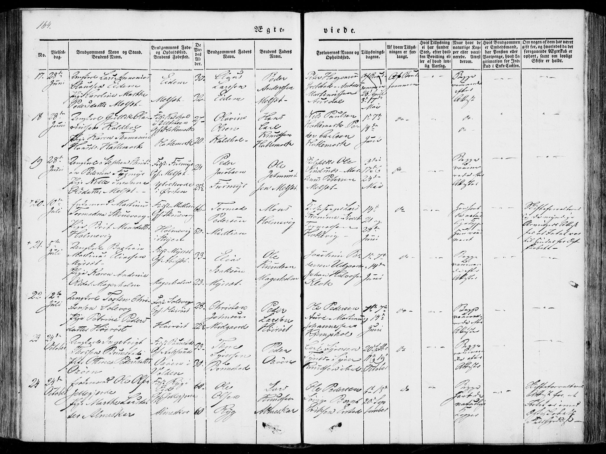 Ministerialprotokoller, klokkerbøker og fødselsregistre - Møre og Romsdal, AV/SAT-A-1454/522/L0313: Parish register (official) no. 522A08, 1852-1862, p. 164