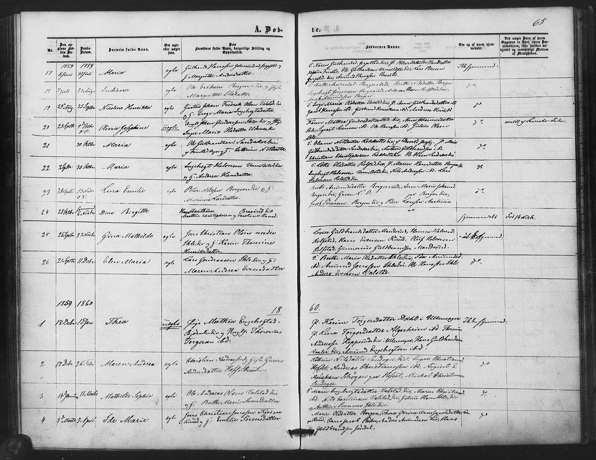 Nes prestekontor Kirkebøker, SAO/A-10410/F/Fb/L0001: Parish register (official) no. II 1, 1859-1882, p. 65