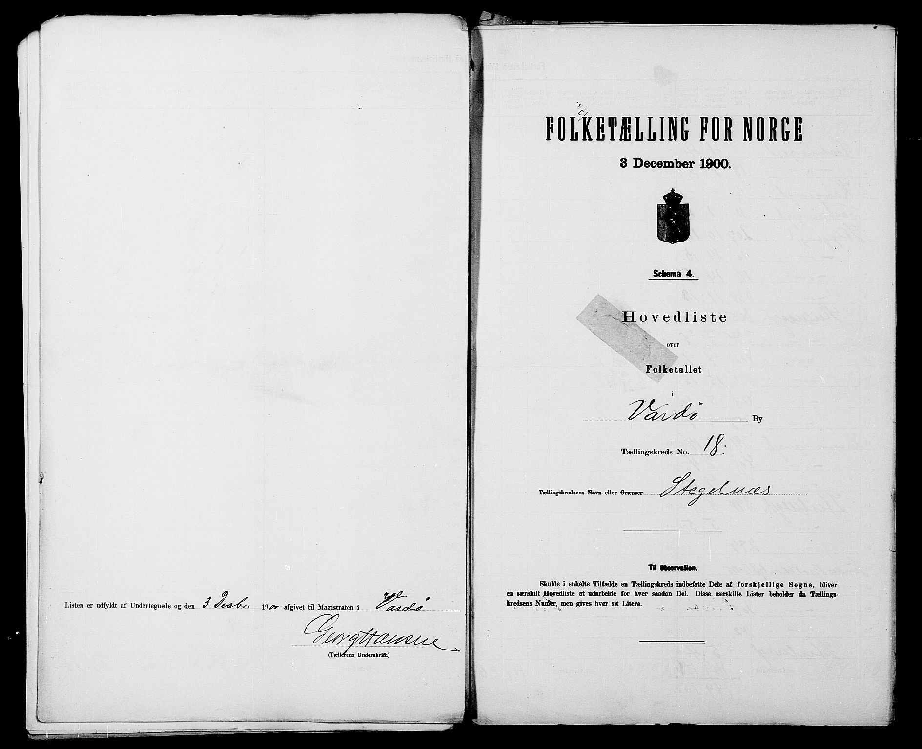 SATØ, 1900 census for Vardø, 1900, p. 38