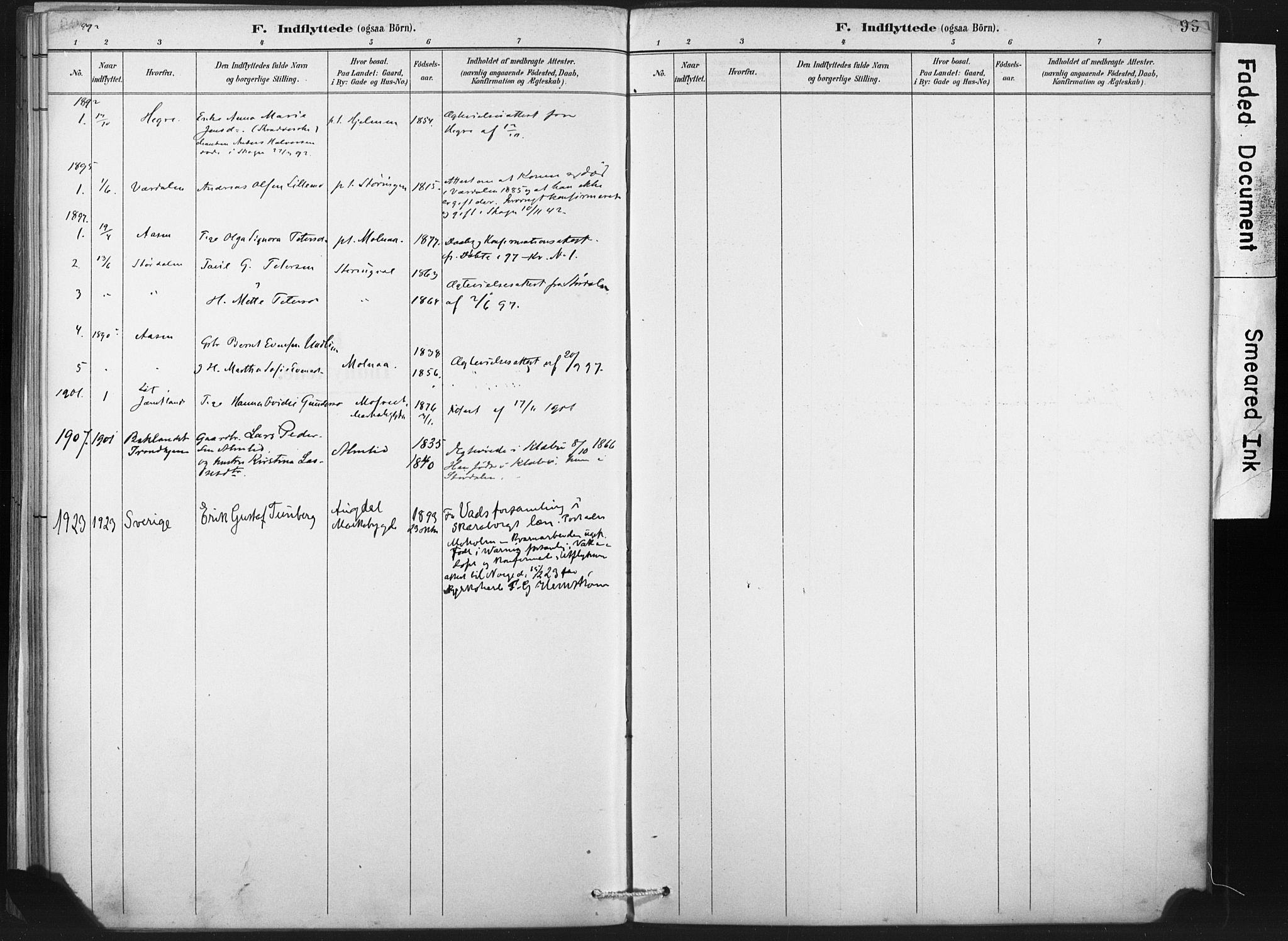 Ministerialprotokoller, klokkerbøker og fødselsregistre - Nord-Trøndelag, SAT/A-1458/718/L0175: Parish register (official) no. 718A01, 1890-1923, p. 99
