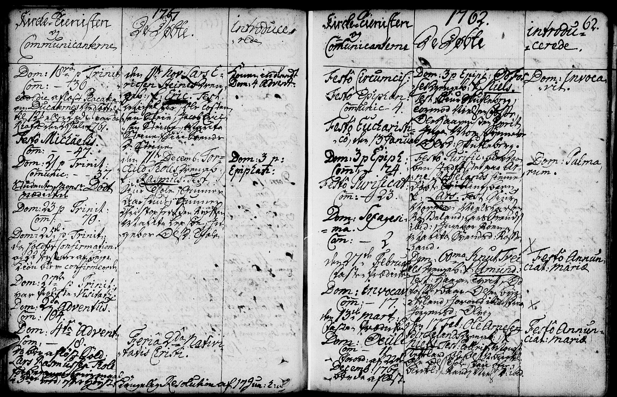 Kvam sokneprestembete, SAB/A-76201/H/Haa: Parish register (official) no. A 3, 1743-1795, p. 62