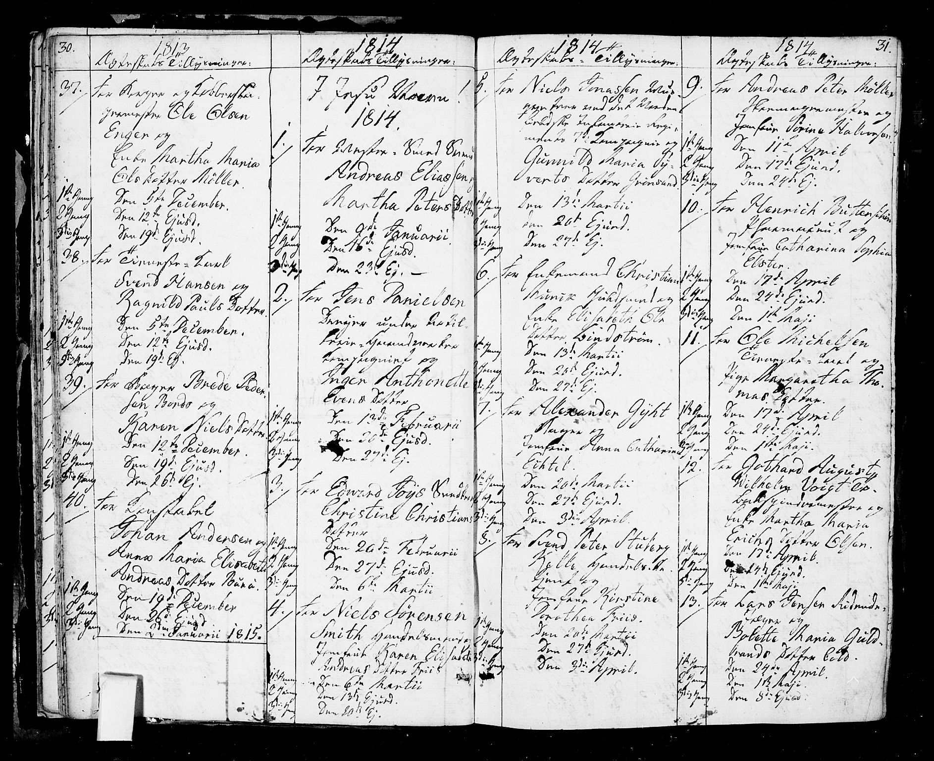 Oslo domkirke Kirkebøker, SAO/A-10752/F/Fa/L0006: Parish register (official) no. 6, 1807-1817, p. 30-31