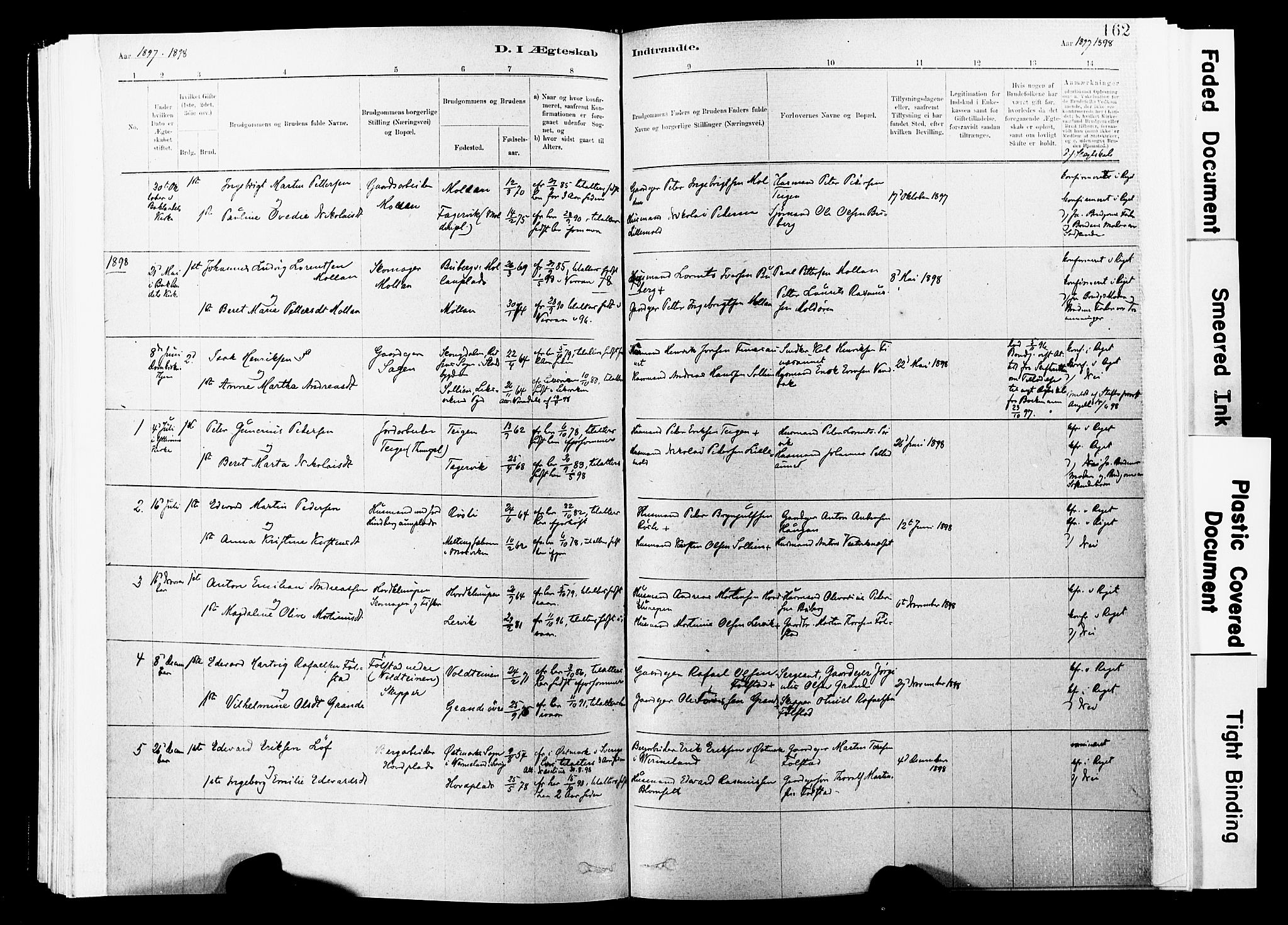 Ministerialprotokoller, klokkerbøker og fødselsregistre - Nord-Trøndelag, SAT/A-1458/744/L0420: Parish register (official) no. 744A04, 1882-1904, p. 162