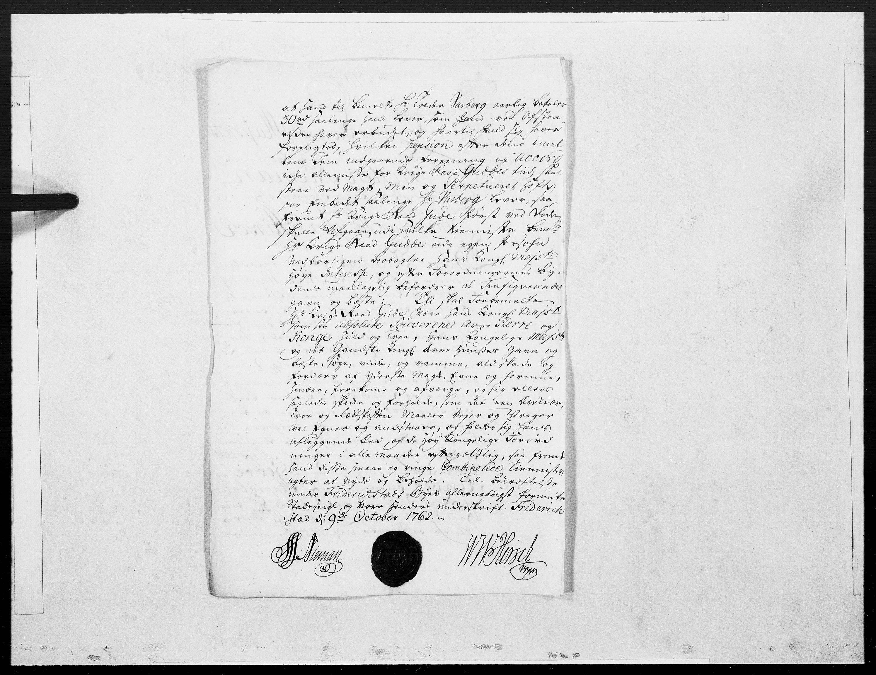 Danske Kanselli 1572-1799, RA/EA-3023/F/Fc/Fcc/Fcca/L0184: Norske innlegg 1572-1799, 1762, p. 519