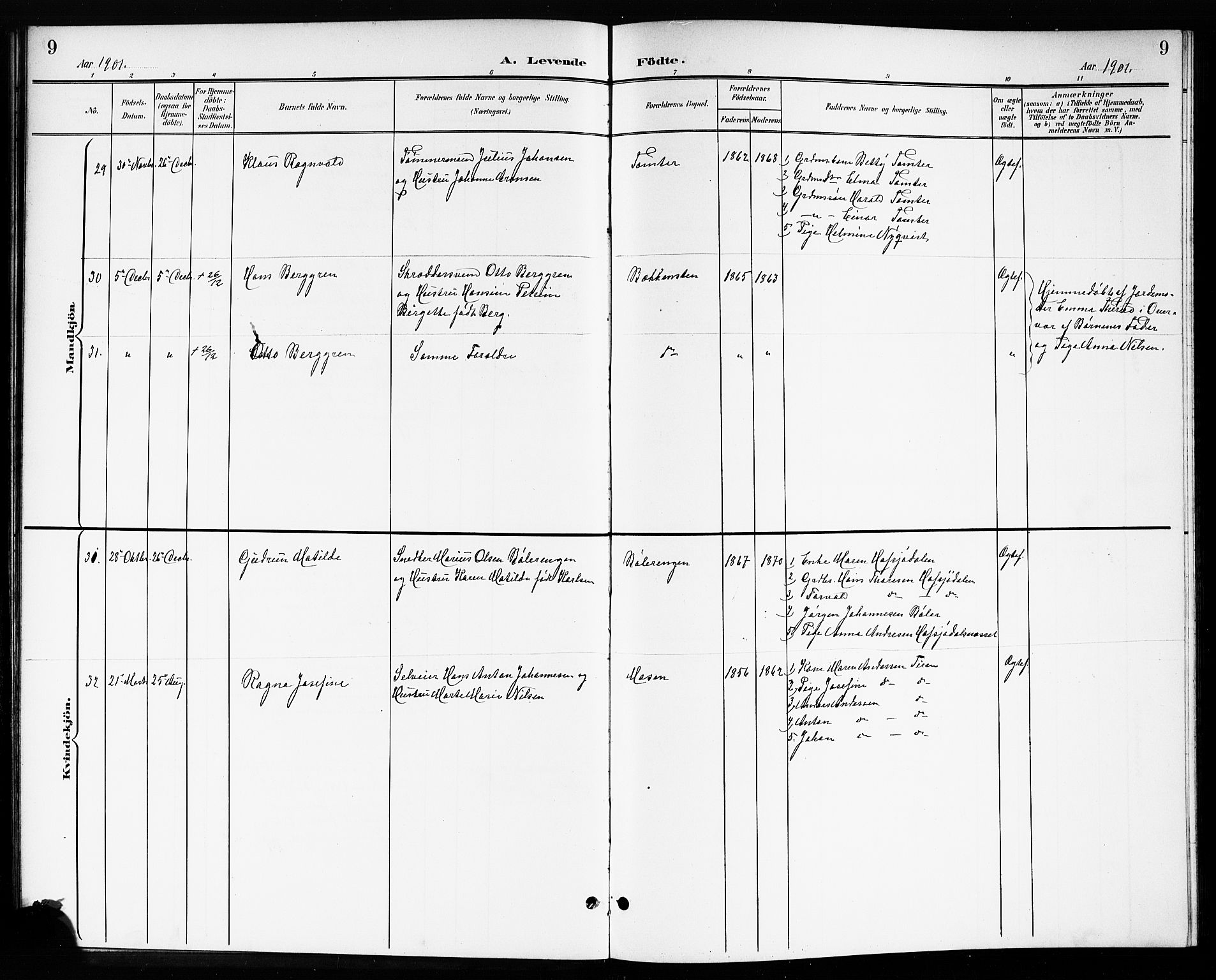 Drøbak prestekontor Kirkebøker, AV/SAO-A-10142a/G/Gb/L0001: Parish register (copy) no. II 1, 1901-1919, p. 9