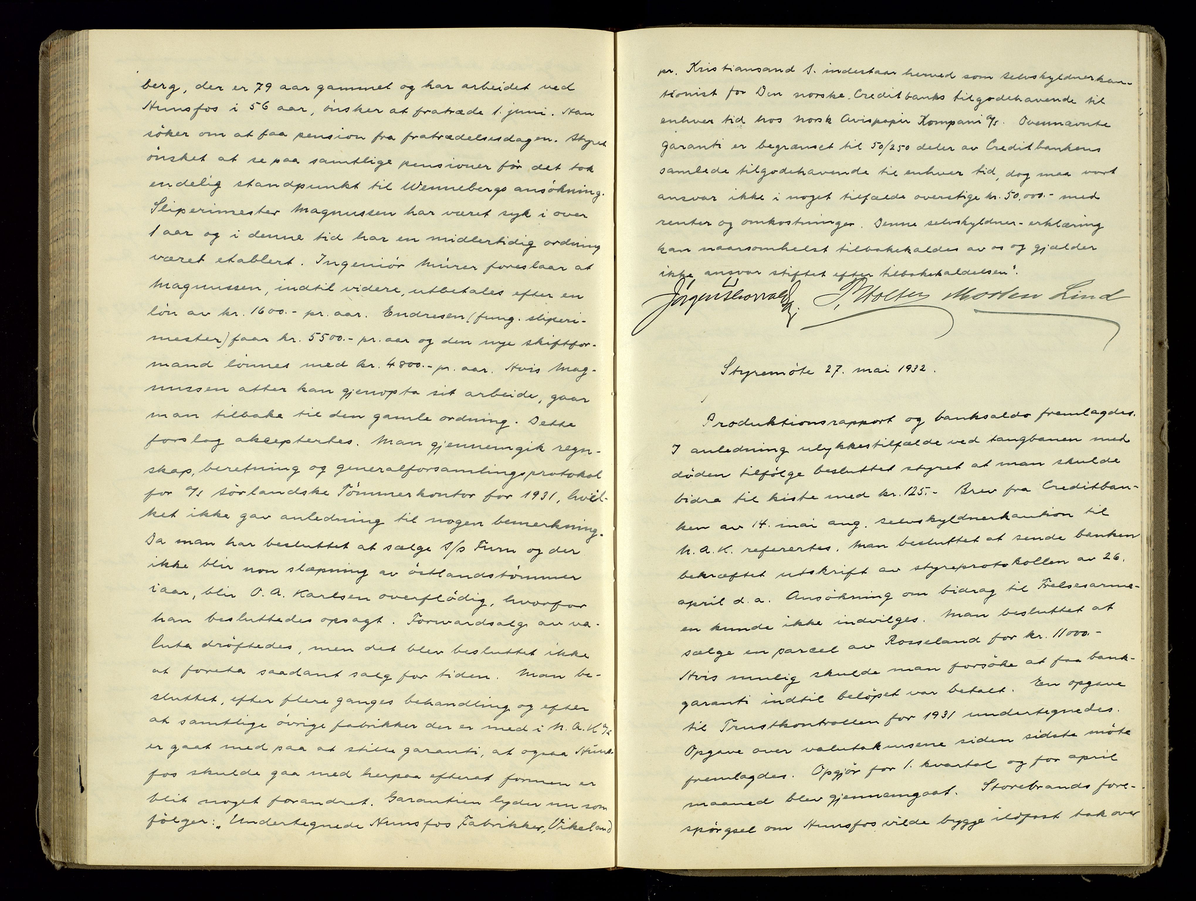 Hunsfos fabrikker, AV/SAK-D/1440/02/L0004: Referatprotokoll fra styremøter, 1909-1934, p. 160
