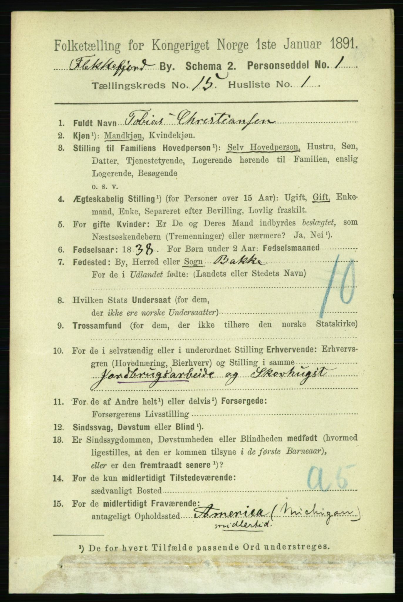 RA, 1891 census for 1004 Flekkefjord, 1891, p. 1940