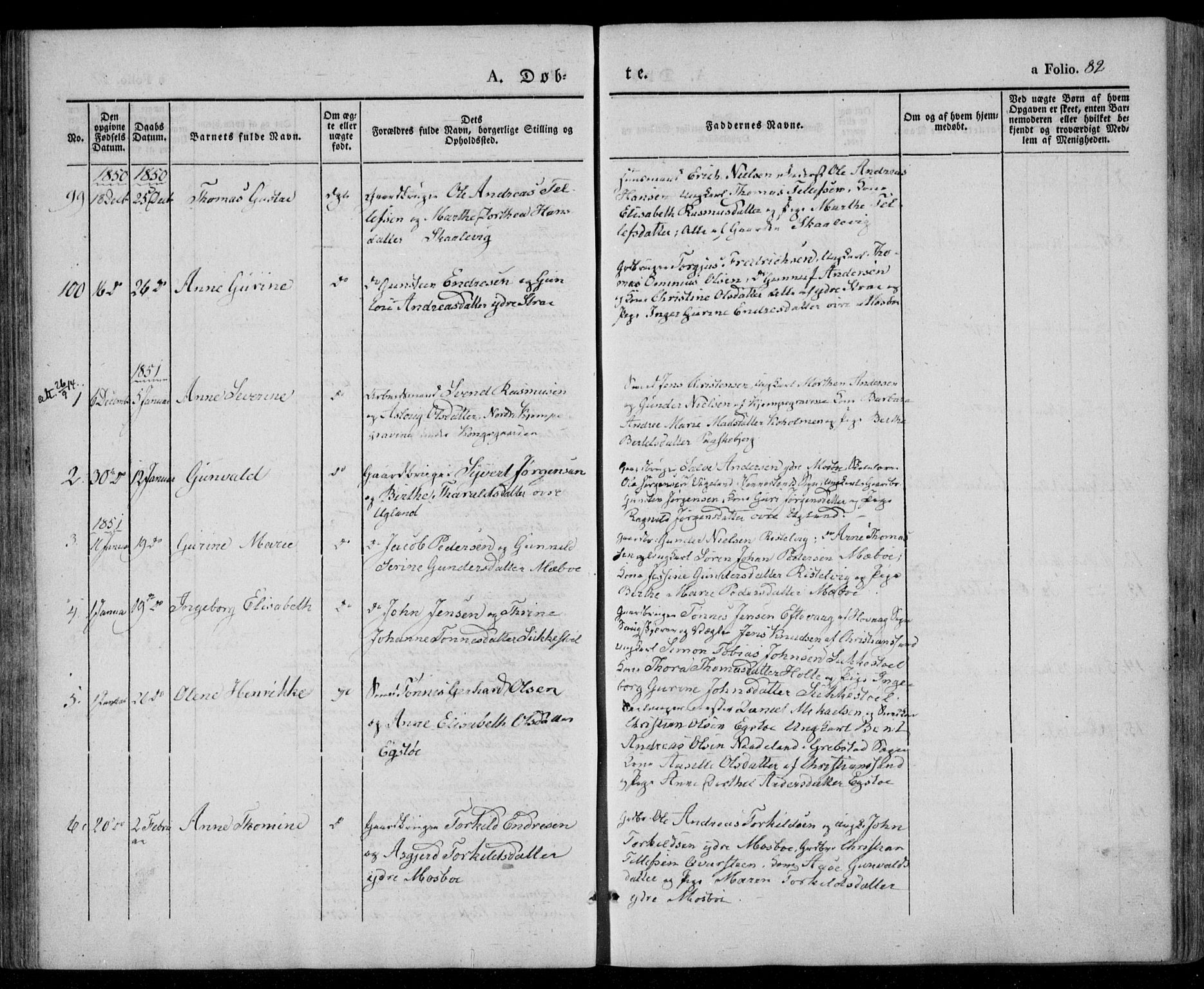 Oddernes sokneprestkontor, AV/SAK-1111-0033/F/Fa/Faa/L0006: Parish register (official) no. A 6, 1838-1851, p. 82