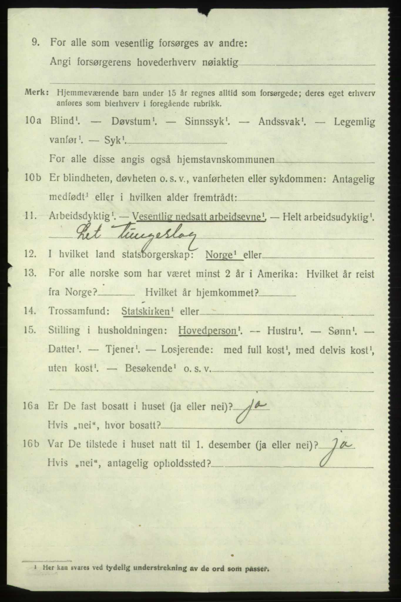 SAB, 1920 census for Fjelberg, 1920, p. 894