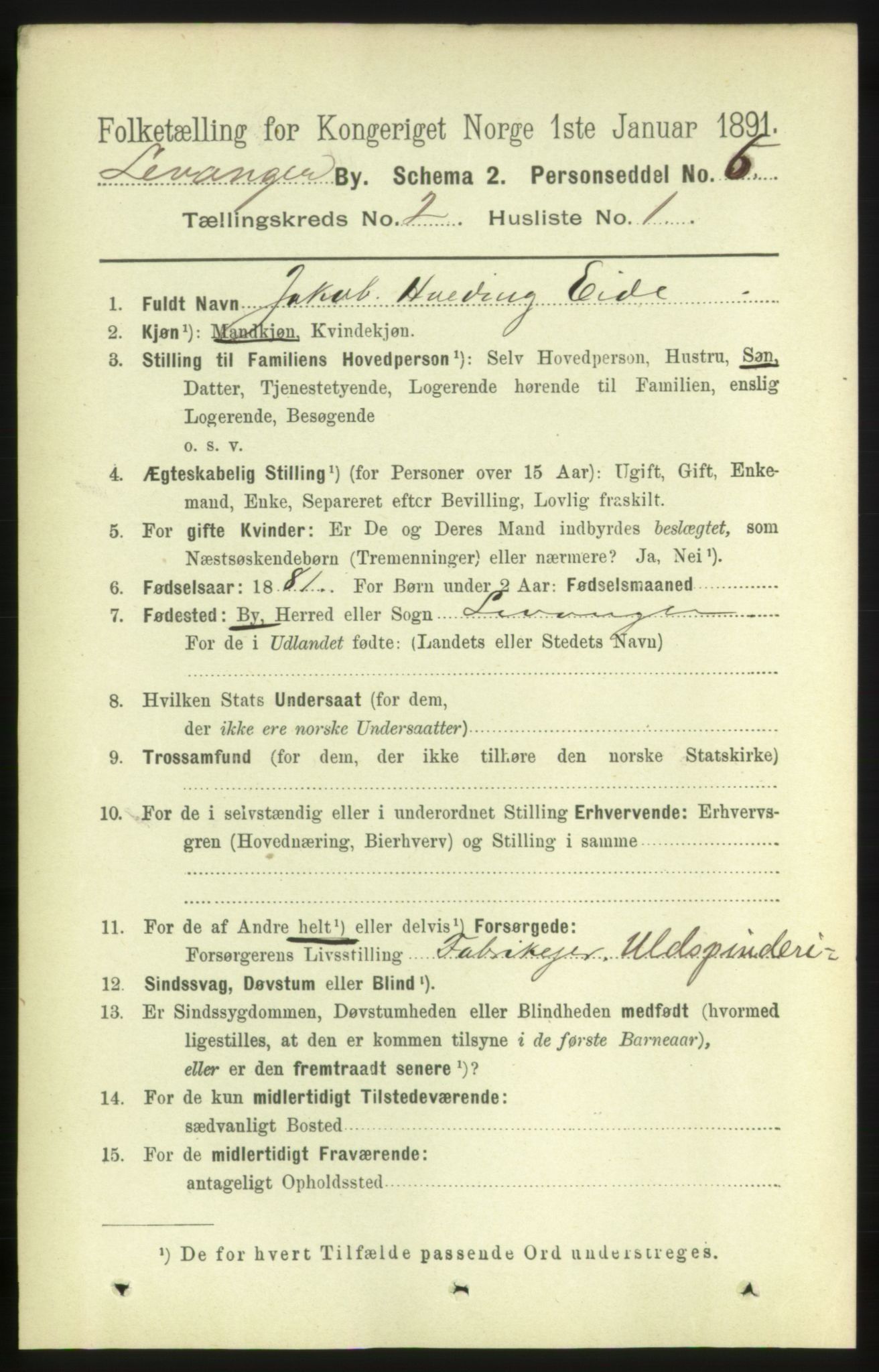 RA, 1891 census for 1701 Levanger, 1891, p. 514