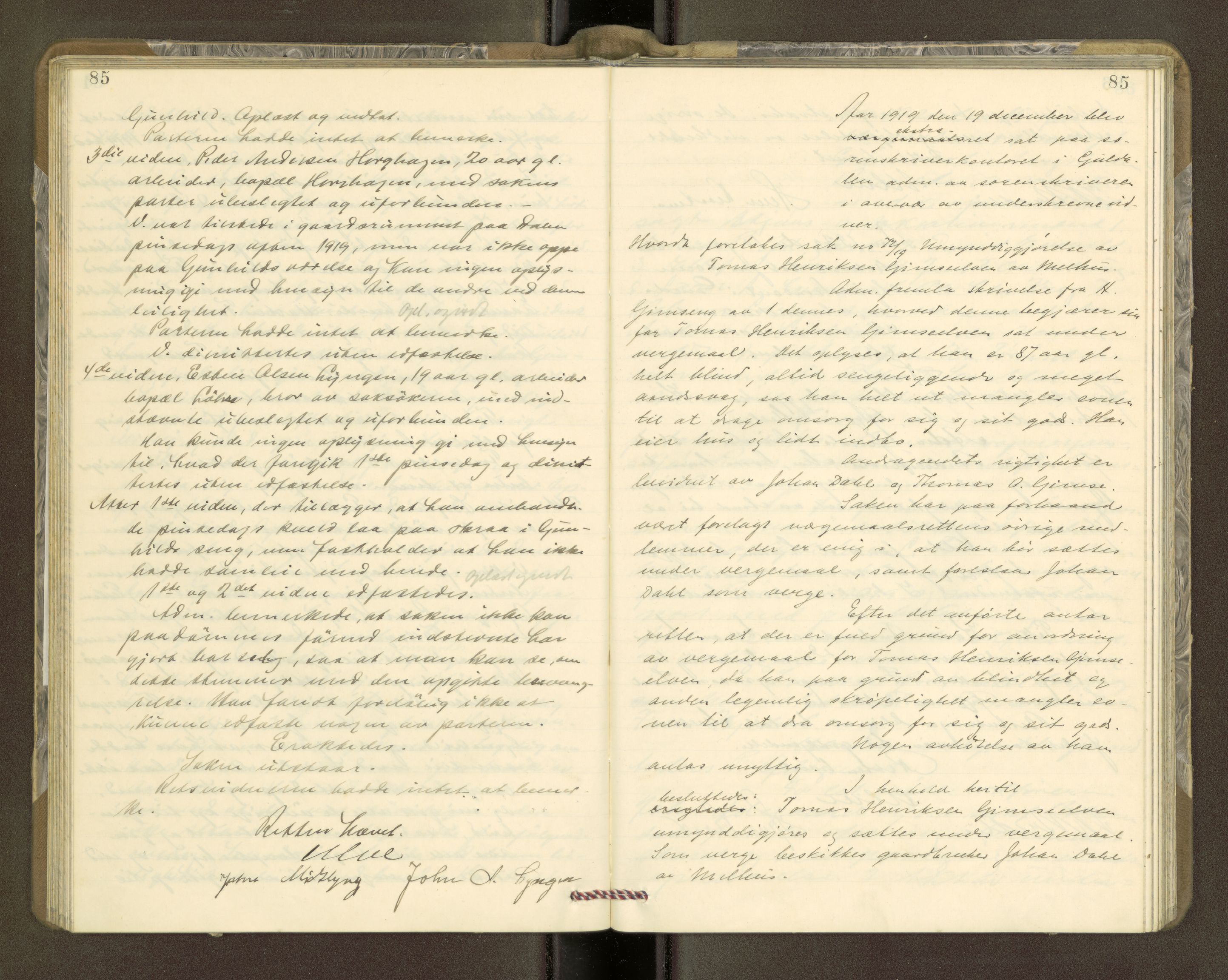 Gauldal sorenskriveri, AV/SAT-A-0014/1/1/1B/L0014: Ekstrarettsprotokoller, 1918-1923, p. 85