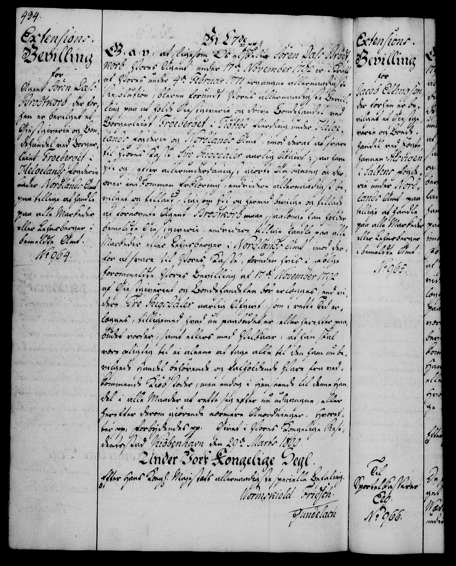 Rentekammeret, Kammerkanselliet, RA/EA-3111/G/Gg/Gga/L0016: Norsk ekspedisjonsprotokoll med register (merket RK 53.16), 1794-1800, p. 434