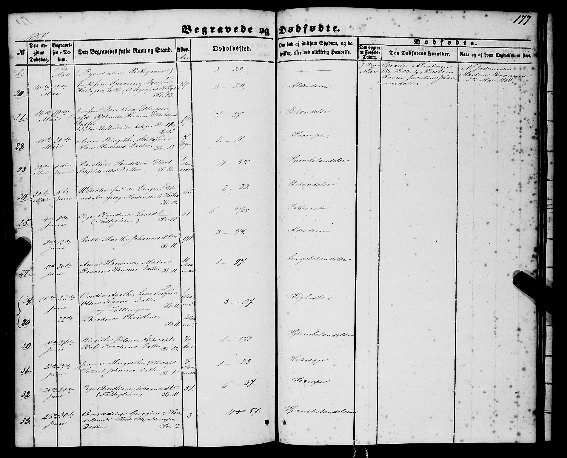 Nykirken Sokneprestembete, AV/SAB-A-77101/H/Haa/L0042: Parish register (official) no. E 2, 1850-1868, p. 177