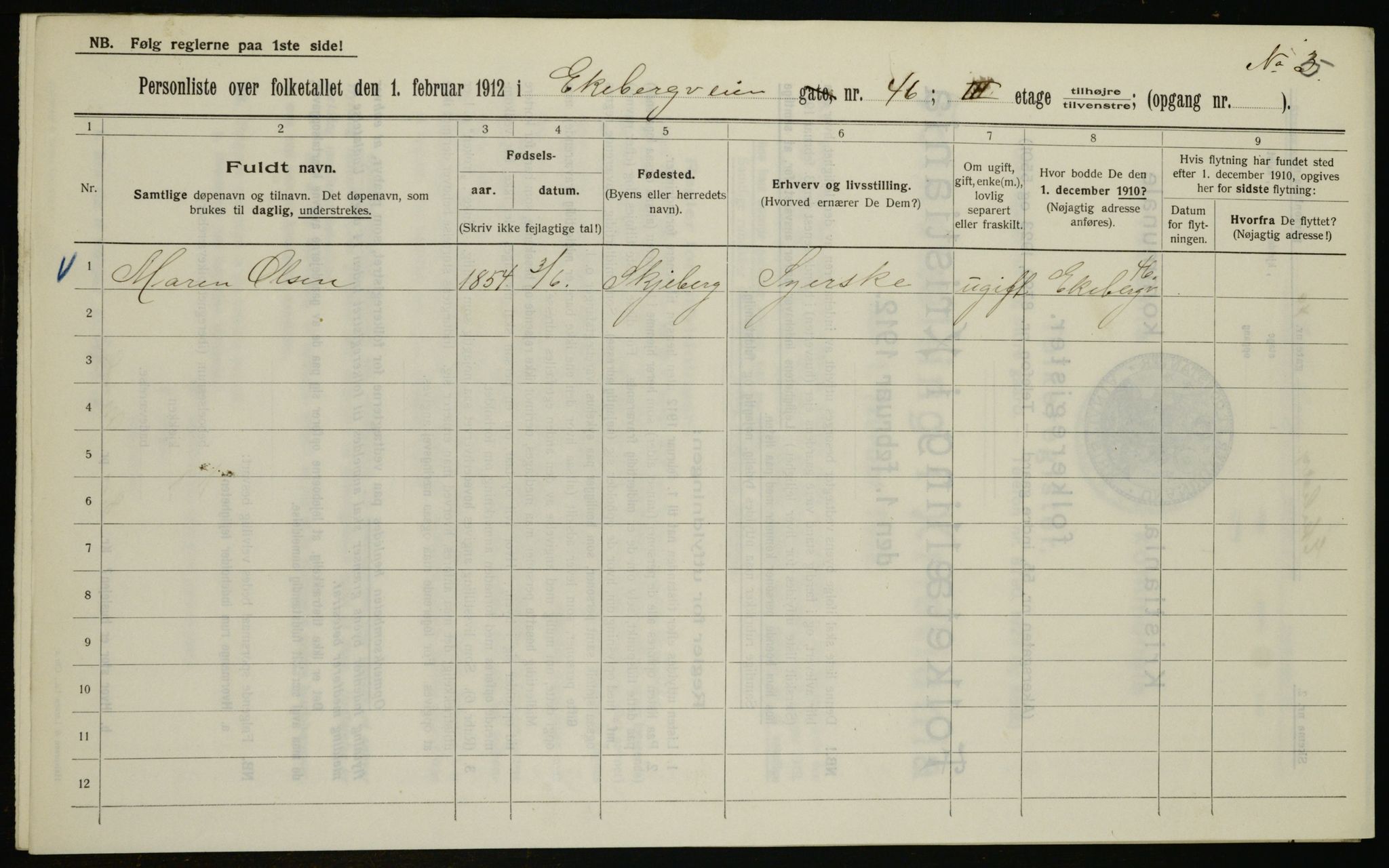 OBA, Municipal Census 1912 for Kristiania, 1912, p. 20349