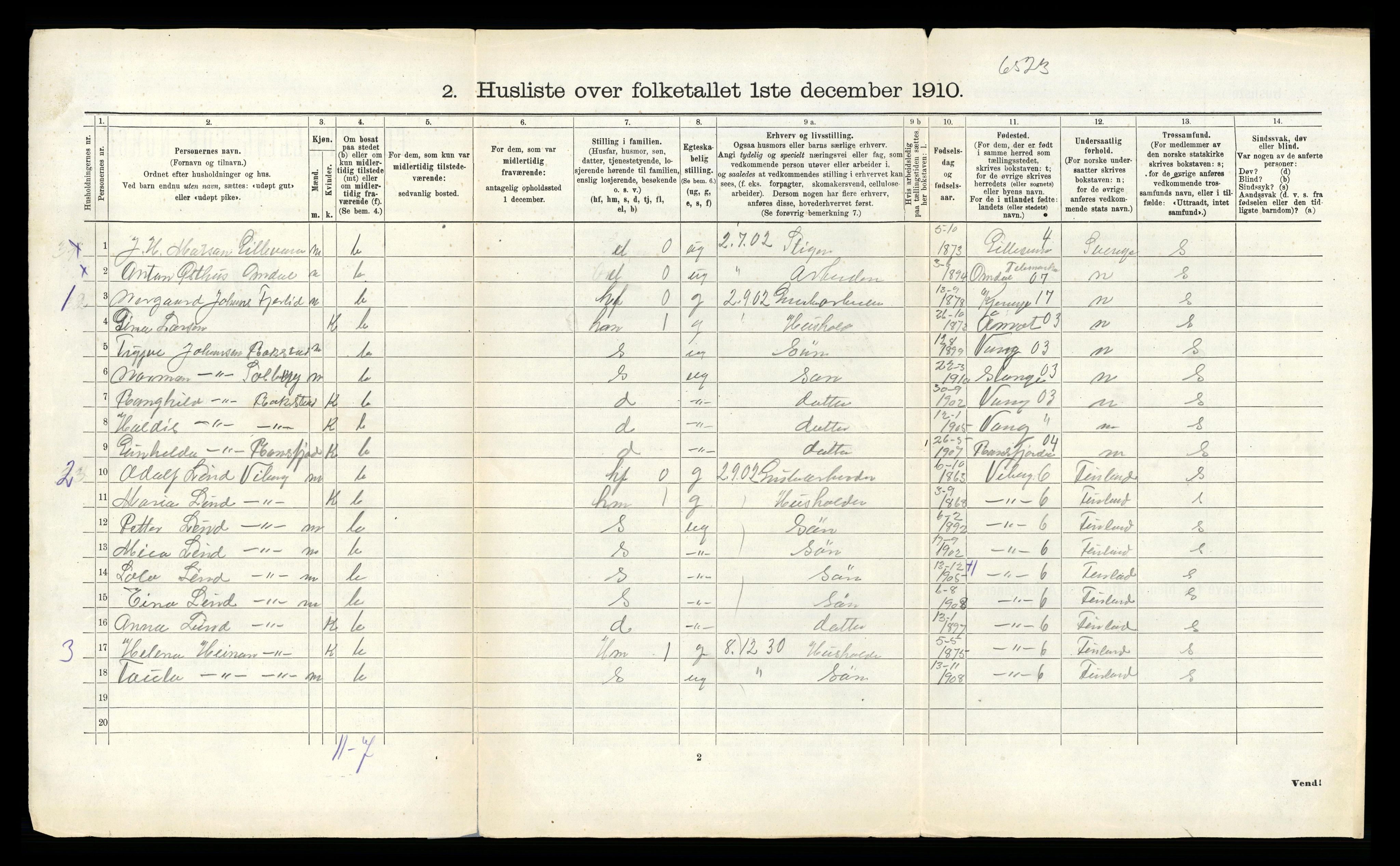 RA, 1910 census for Fauske, 1910, p. 341