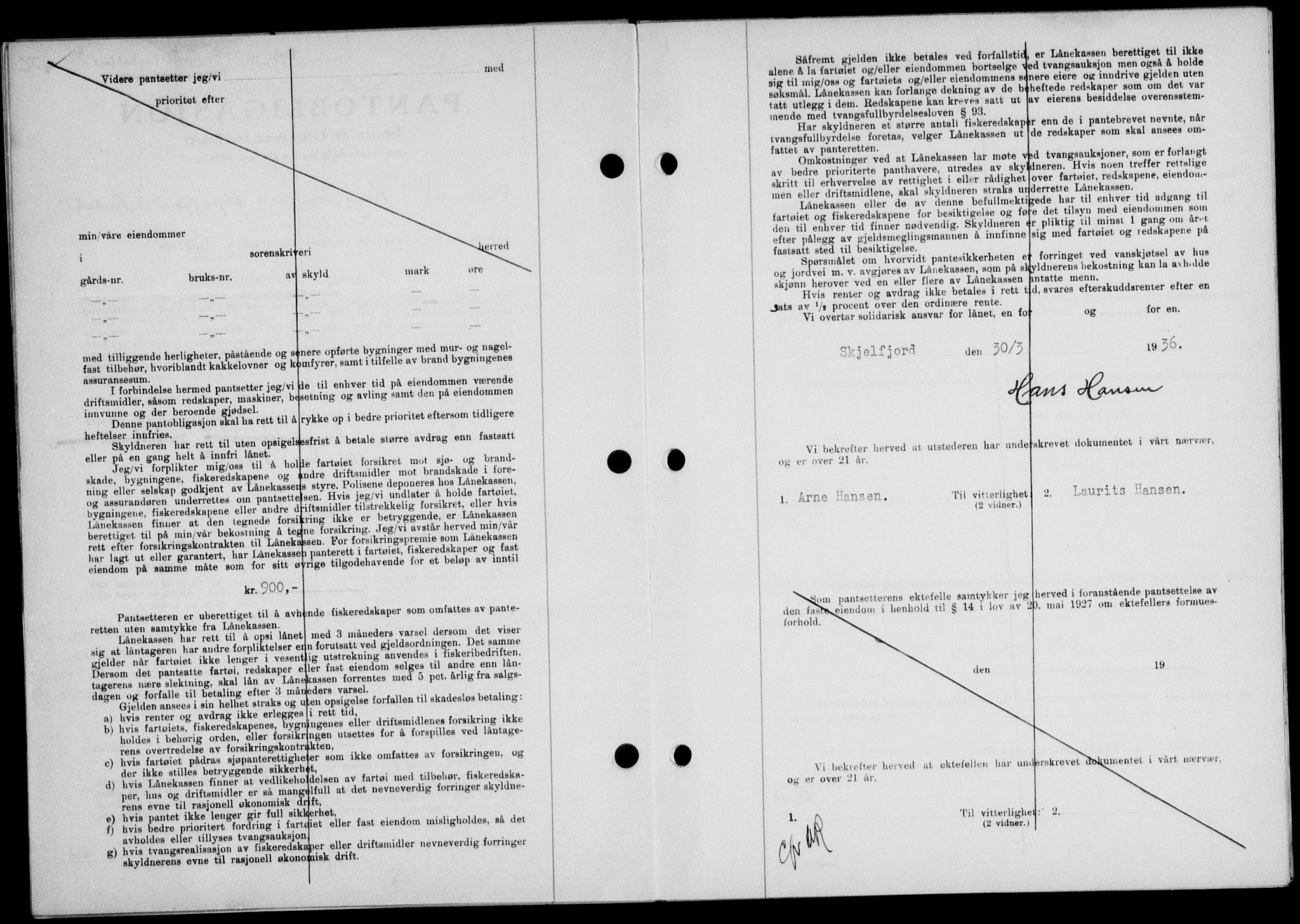 Lofoten sorenskriveri, SAT/A-0017/1/2/2C/L0033b: Mortgage book no. 33b, 1936-1936, Diary no: : 625/1936