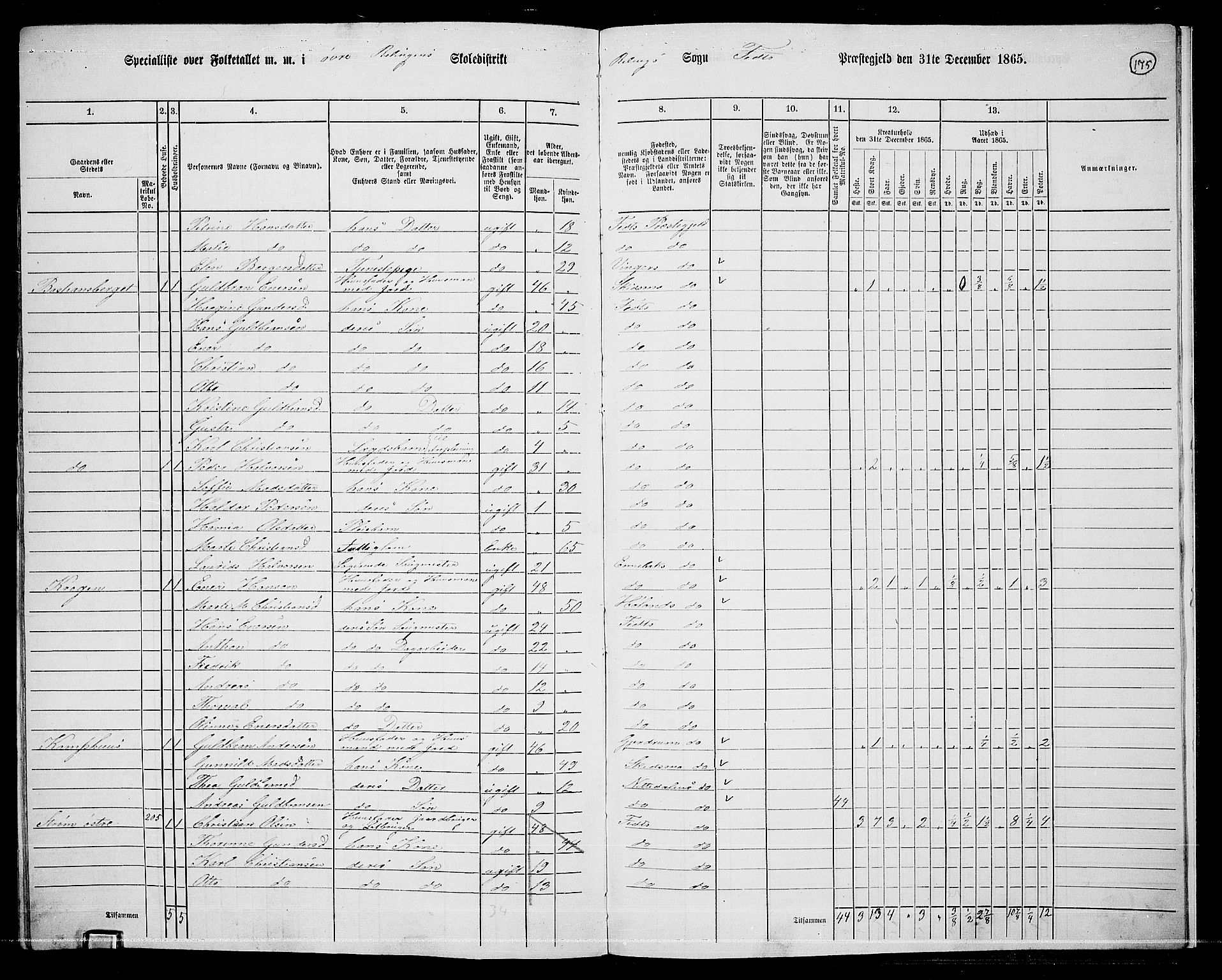 RA, 1865 census for Fet, 1865, p. 164