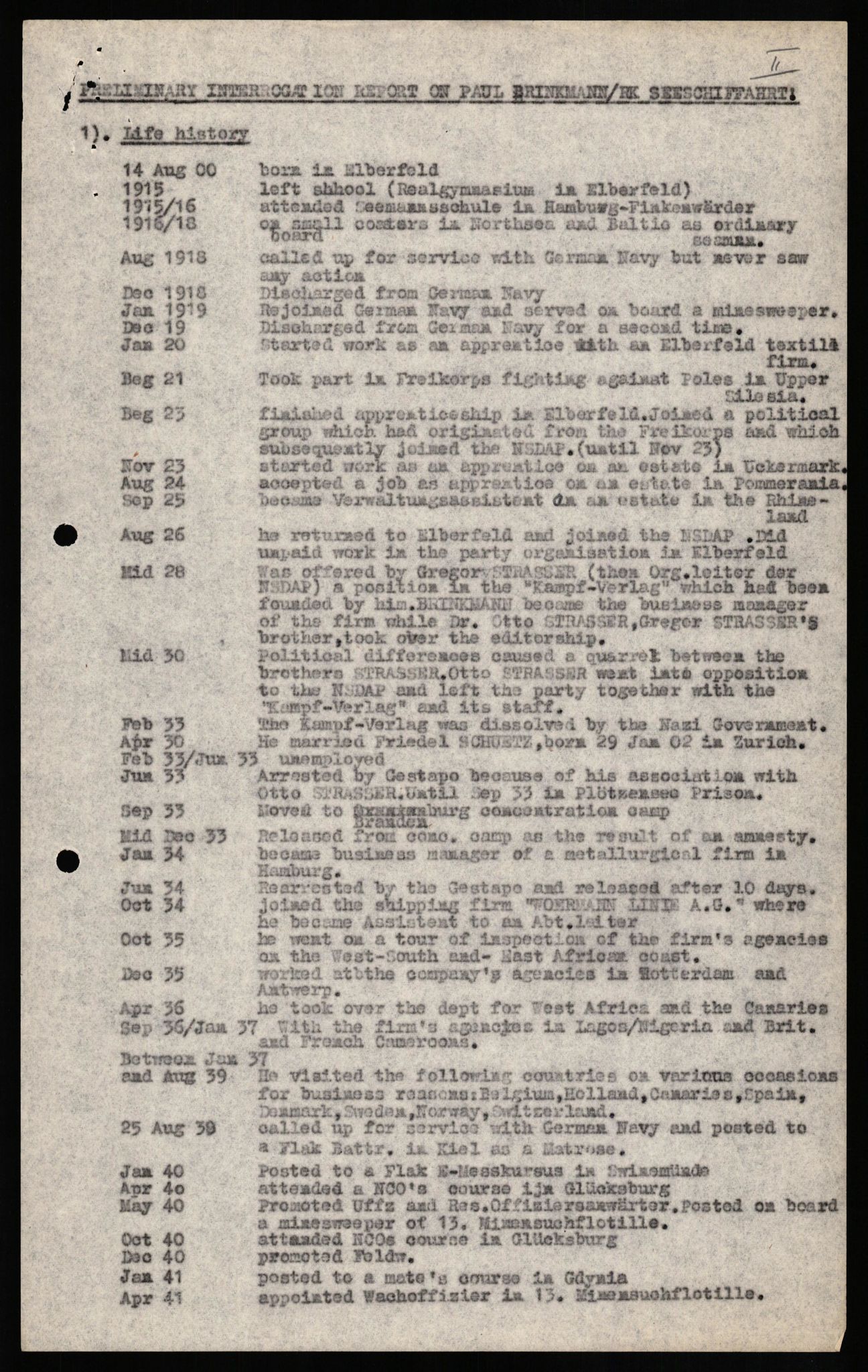 Forsvaret, Forsvarets overkommando II, AV/RA-RAFA-3915/D/Db/L0023: CI Questionaires. Tyske okkupasjonsstyrker i Norge. Tyskere., 1945-1946, p. 530